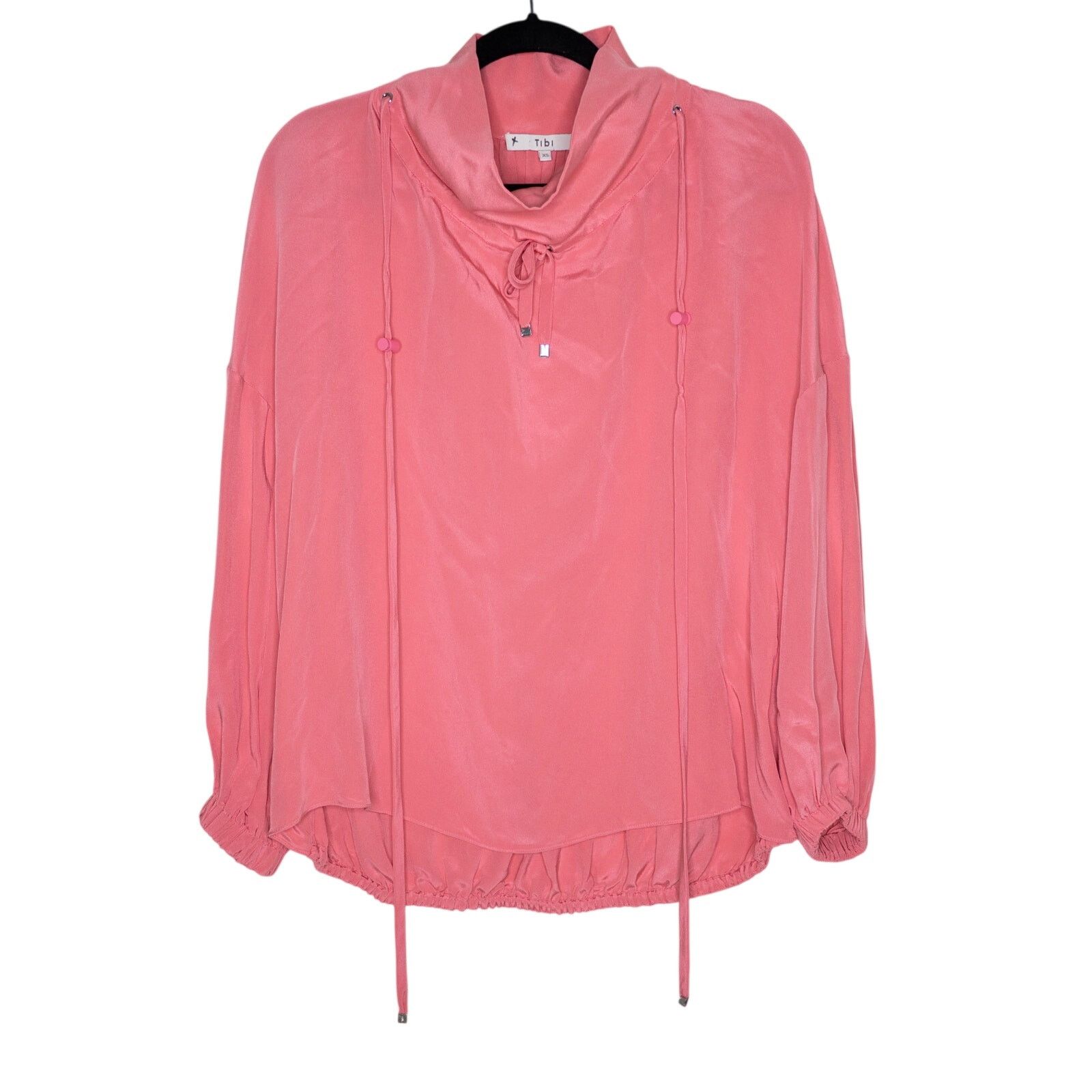 Tibi Tibi Drawstring Blouse Salmon Pink Size XS / US 0-2 / IT 36-38 - 3 Thumbnail