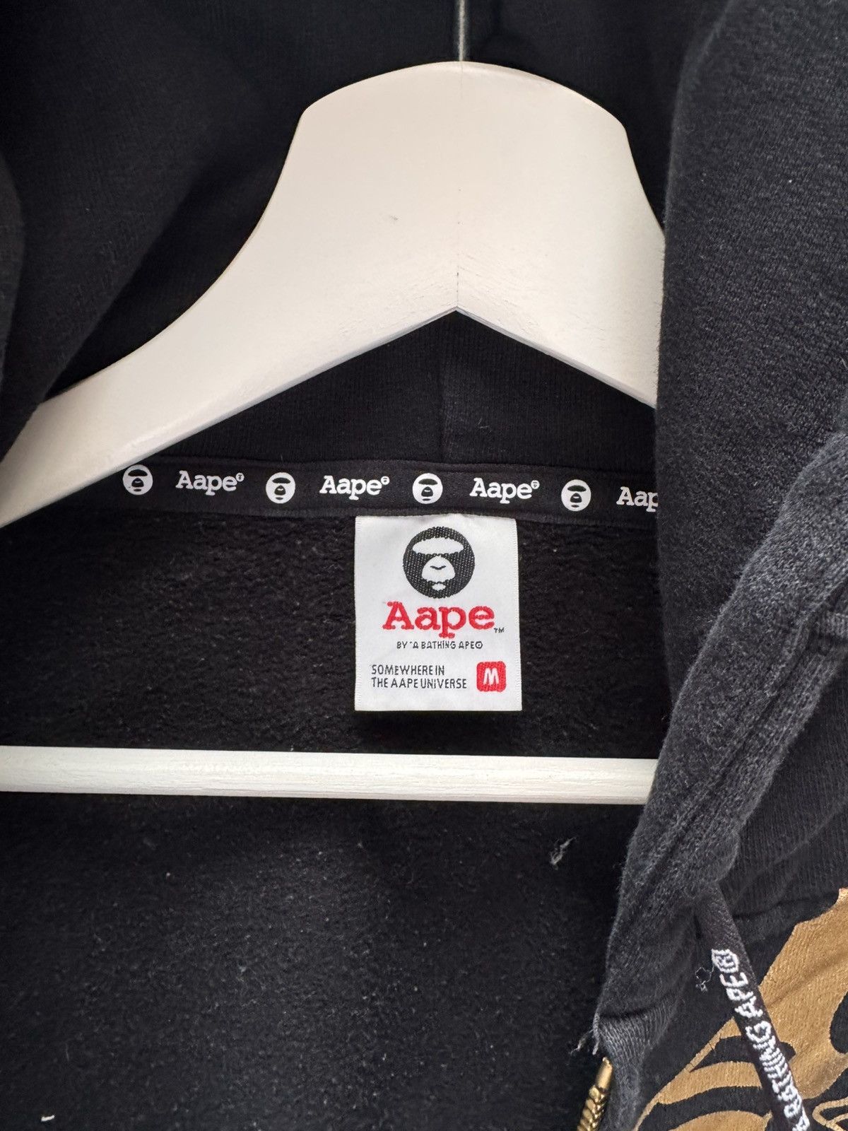 Men’s Casual AAPE Hoodie Black Gold