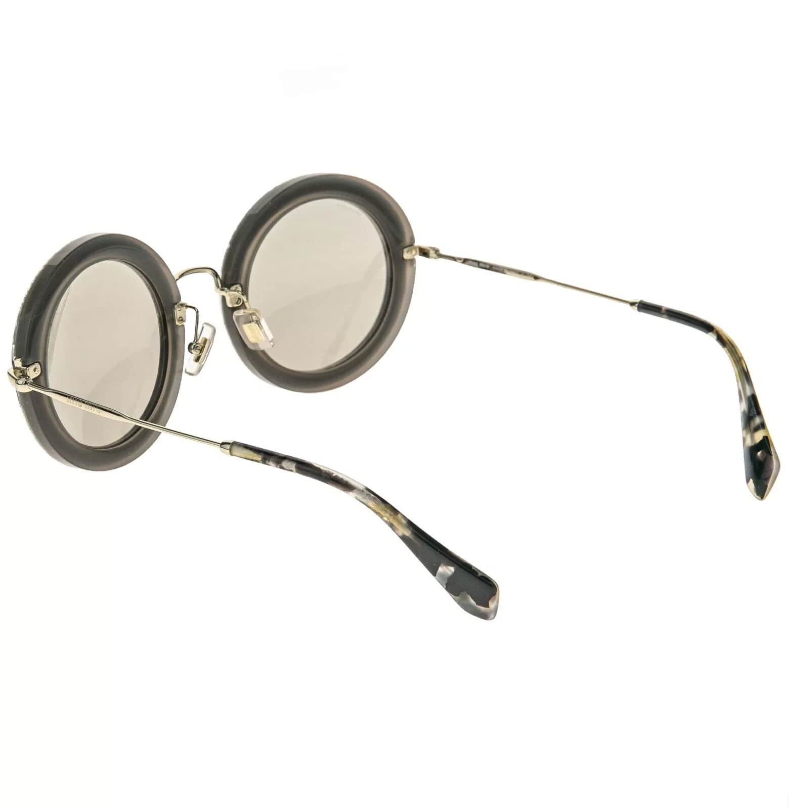 Miu Miu MIU MIU 08R ANIMAL Print LEATHER Round Sunglasses MU08RS Size ONE SIZE - 10 Thumbnail