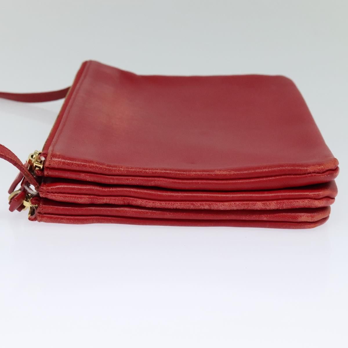 Celine CELINE Trio Small Shoulder Bag Leather Red Gold Size ONE SIZE - 4 Thumbnail