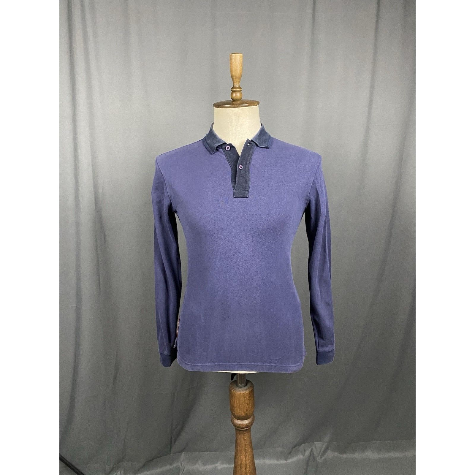 Prada Prada Red Tab Men's Blue Collared Polo Sweater Size S Size US S / EU 44-46 / 1 - 3 Thumbnail
