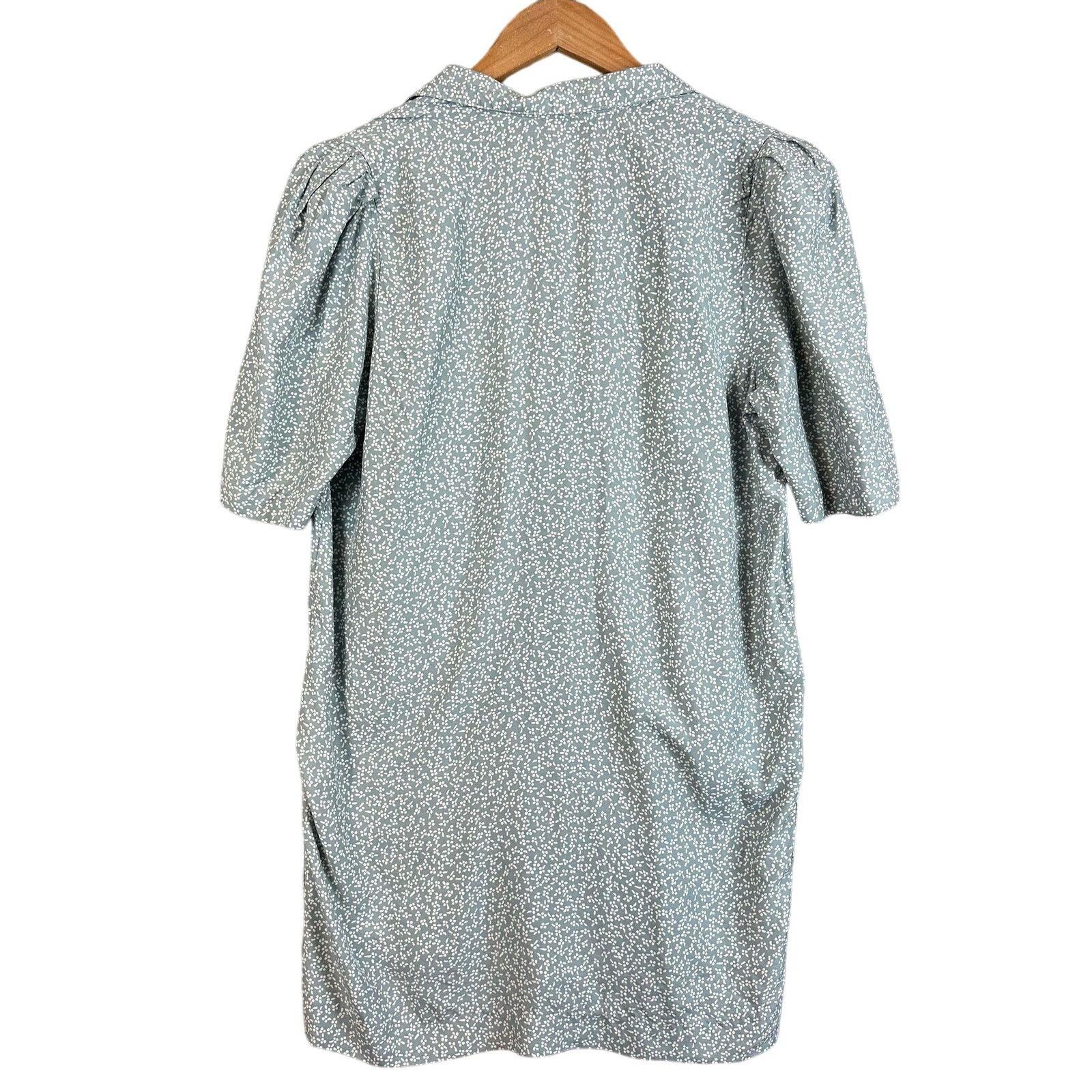 Vintage Vintage Double Breasted Blue Floral Mini Dress Tunic Jacket Size S / US 4 / IT 40 - 2 Thumbnail
