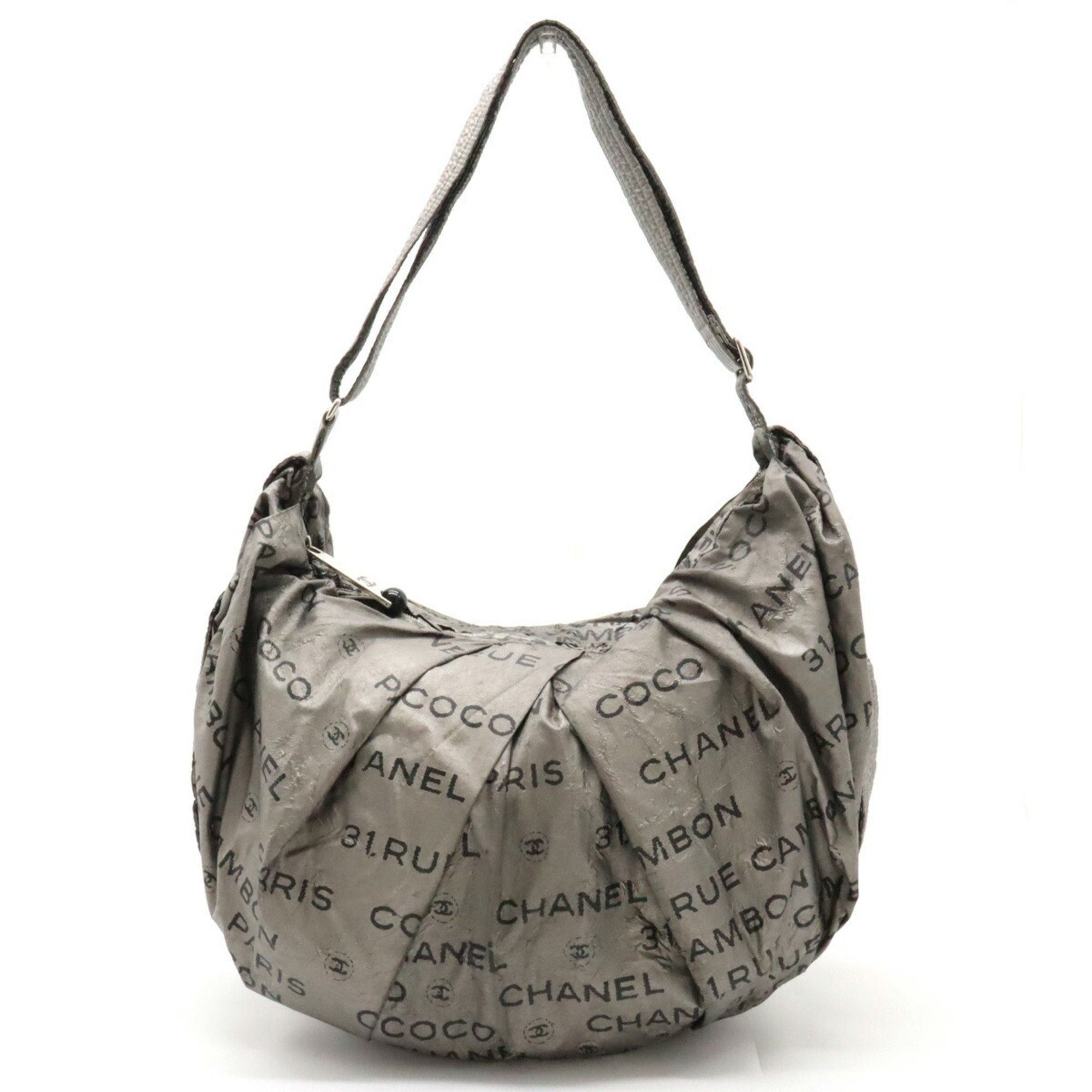 image of Chanel Unlimited Shoulder Bag Nylon Silver Black 6532, Women's