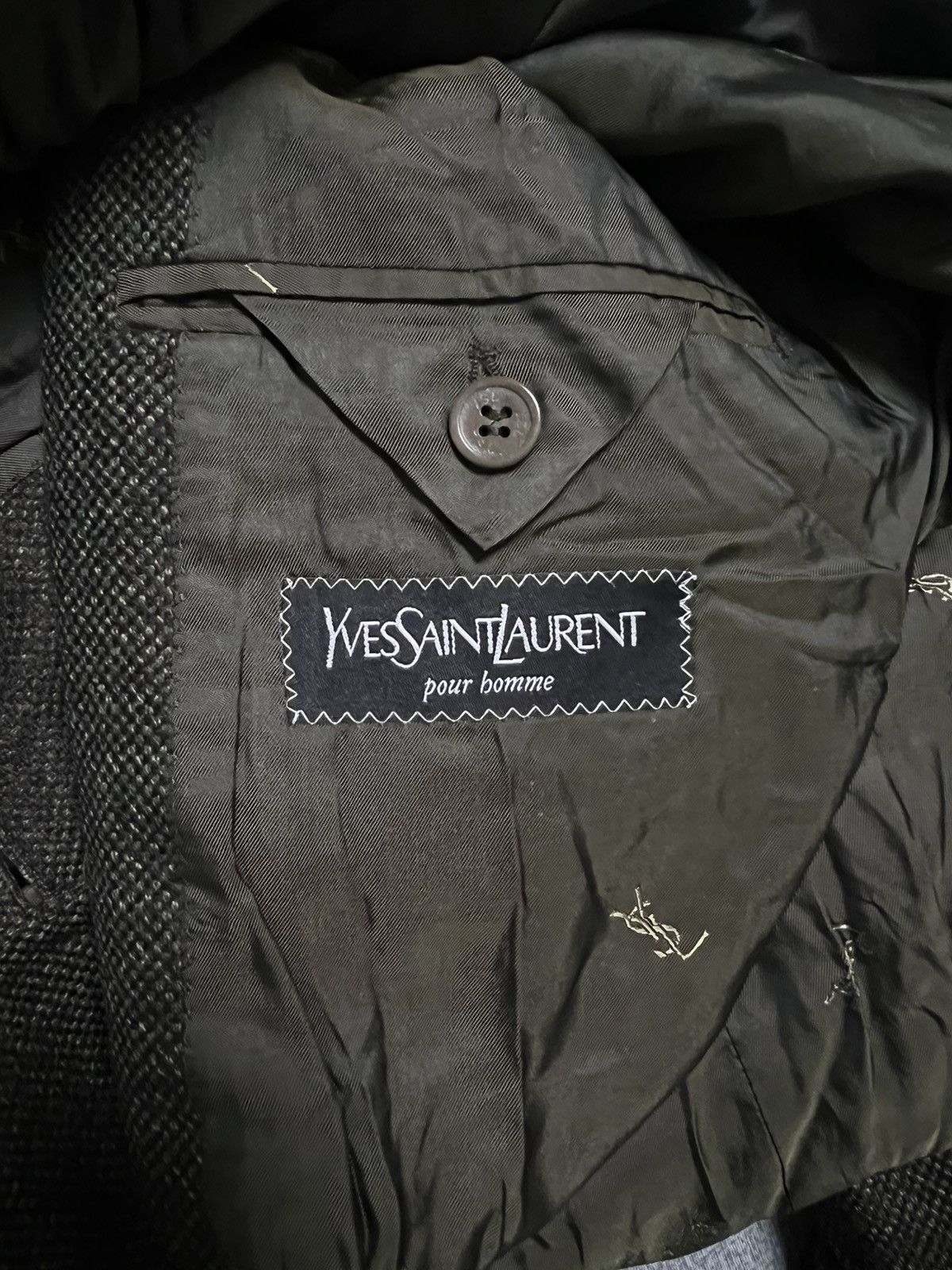 Yves Saint Laurent Yves saint laurent blazer jacket L/XL green black wool Size US L / EU 52-54 / 3 - 3 Thumbnail