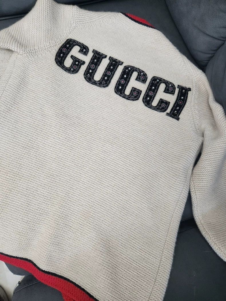 Gucci Gucci Catwalk style ny co-branded wool knitted jacket 2501- Size US L / EU 52-54 / 3 - 8 Thumbnail