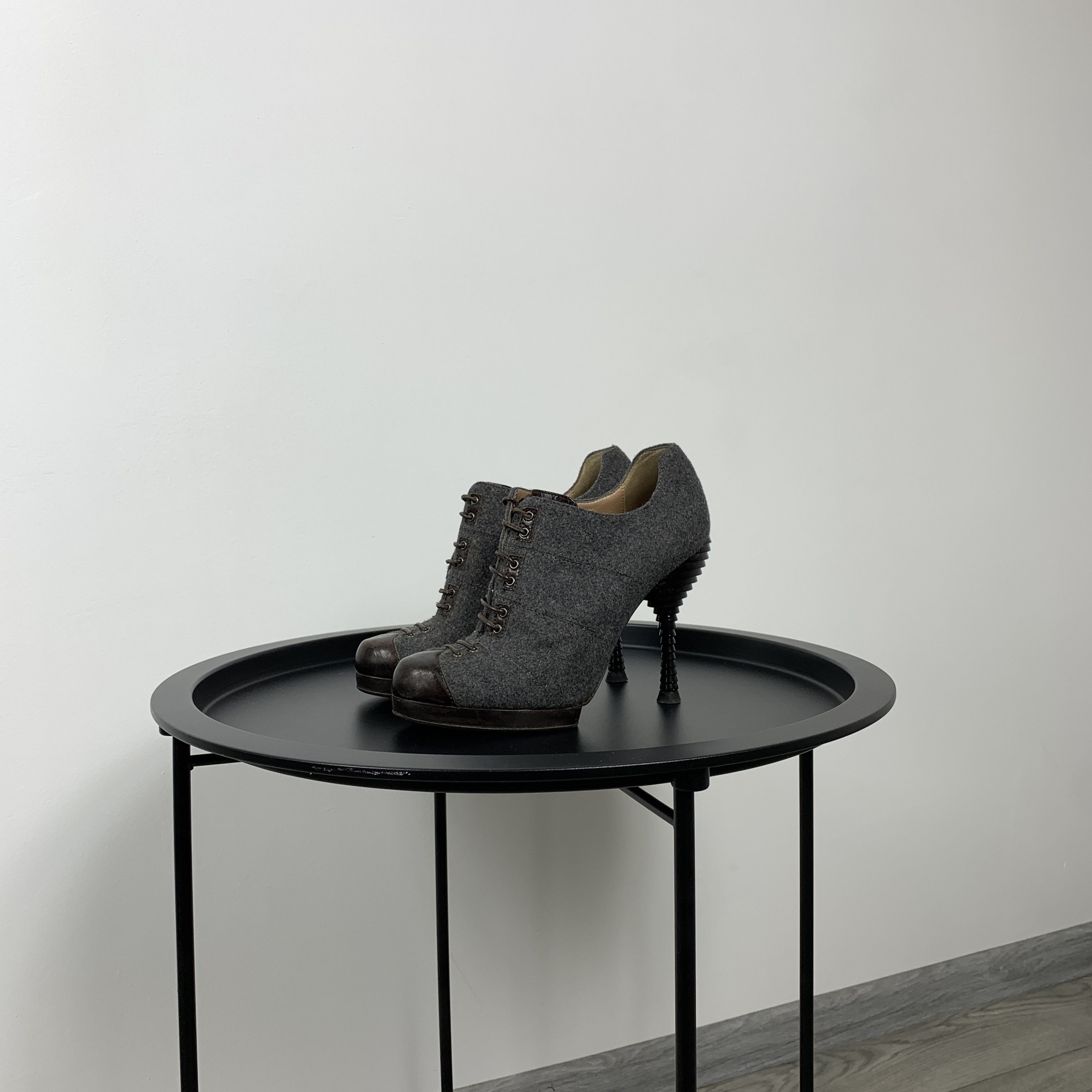 Emporio Armani Emporio Armani Grey Womens's Tweed Heels Shoes Size US 7.5 / IT 37.5 - 5 Thumbnail
