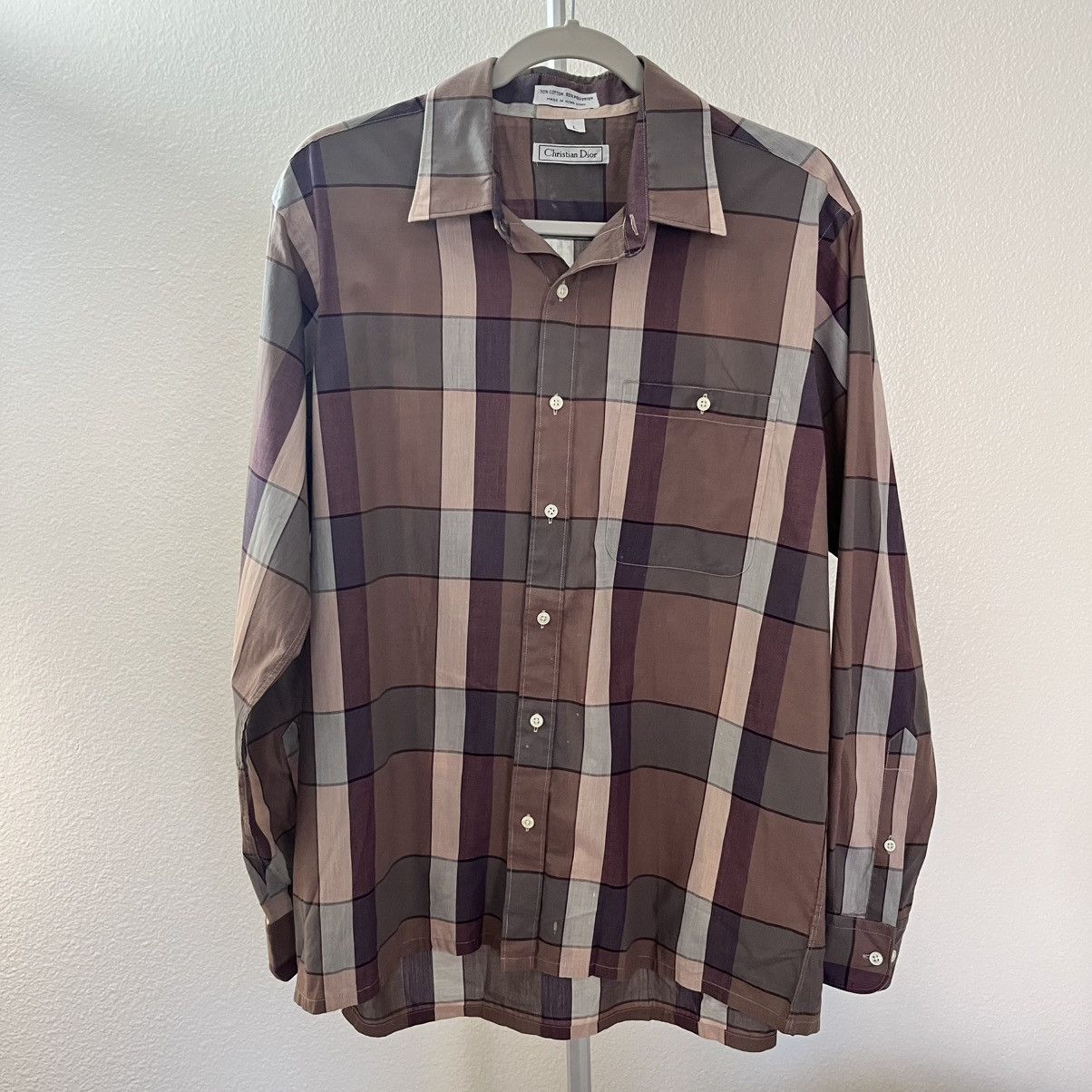 Christian Dior Monsieur Vintage Christian Dior Button Down Plaid Shirt Size L Size US L / EU 52-54 / 3 - 1 Thumbnail