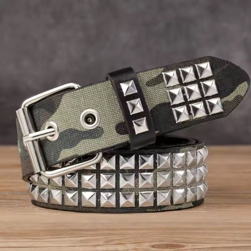 120 cm Camo Studded Belt