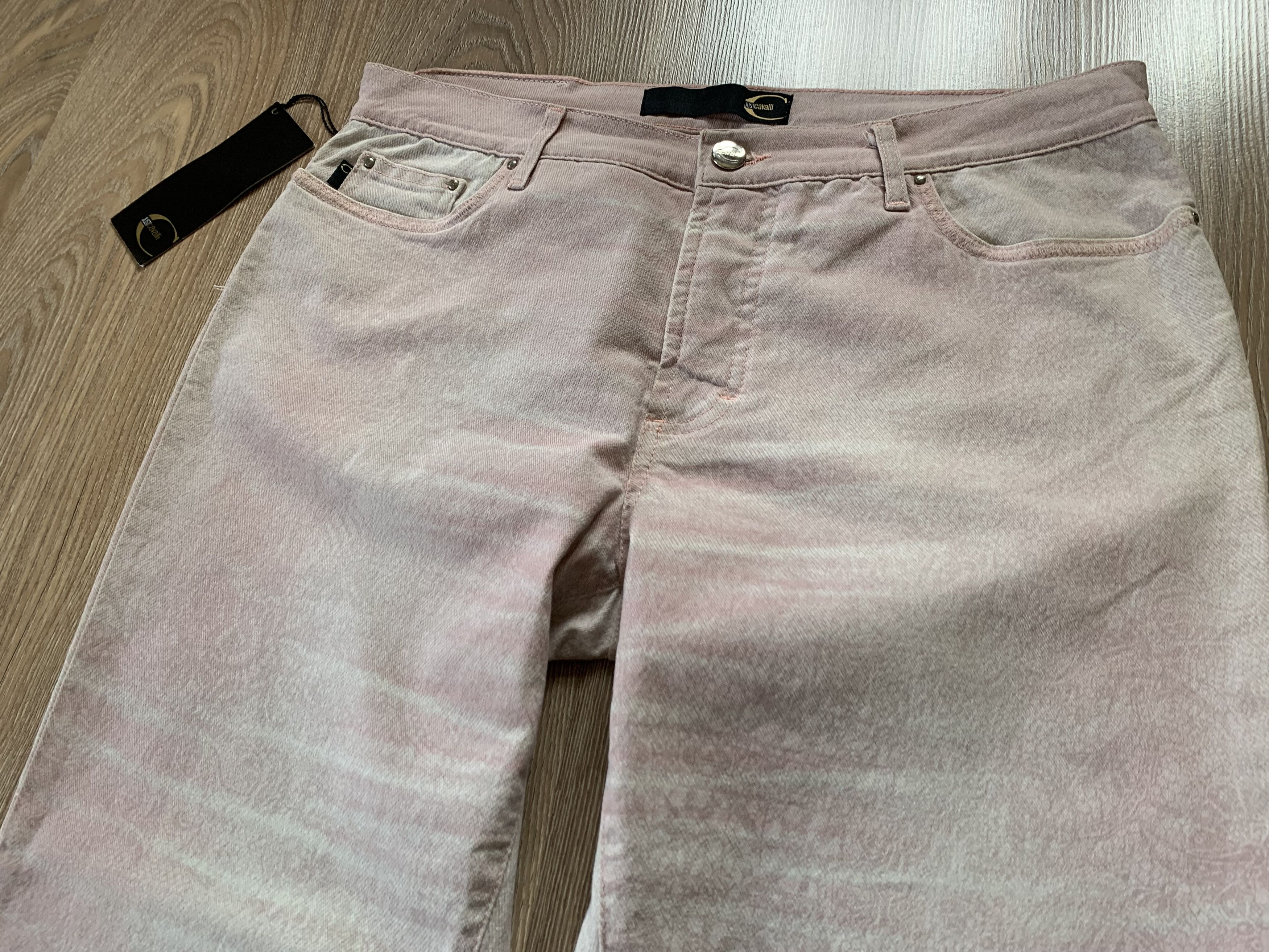 Just Cavalli Rare Just Cavalli Women's Pink Printed Bell Bottom Jeans Size 32" / US 10 / IT 46 - 3 Thumbnail
