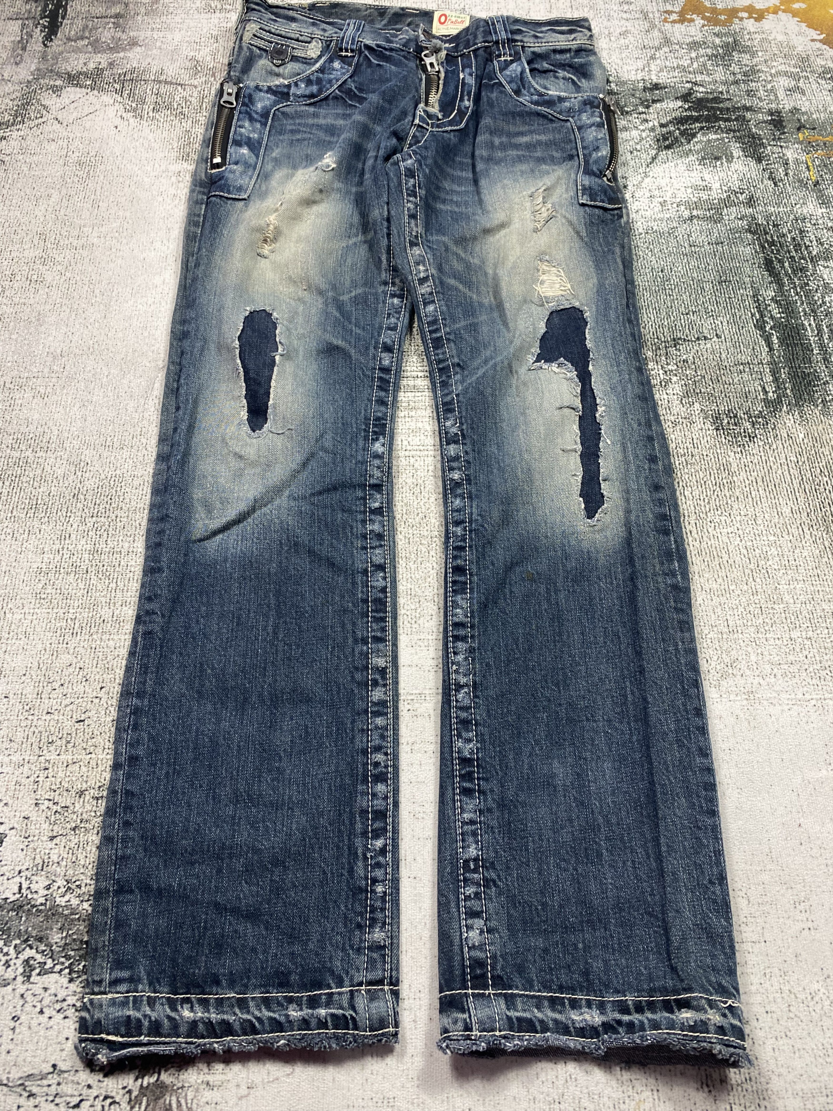Japanese Brand SICKS💥Japanese Distressed Denim Whiskers Rusty Faded Jeans Size US 30 / EU 46 - 3 Thumbnail