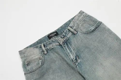 Japanese Brand VIBE Punk hip-hop trend washed distressed dirty jeans Size US 34 / EU 50 - 4 Thumbnail