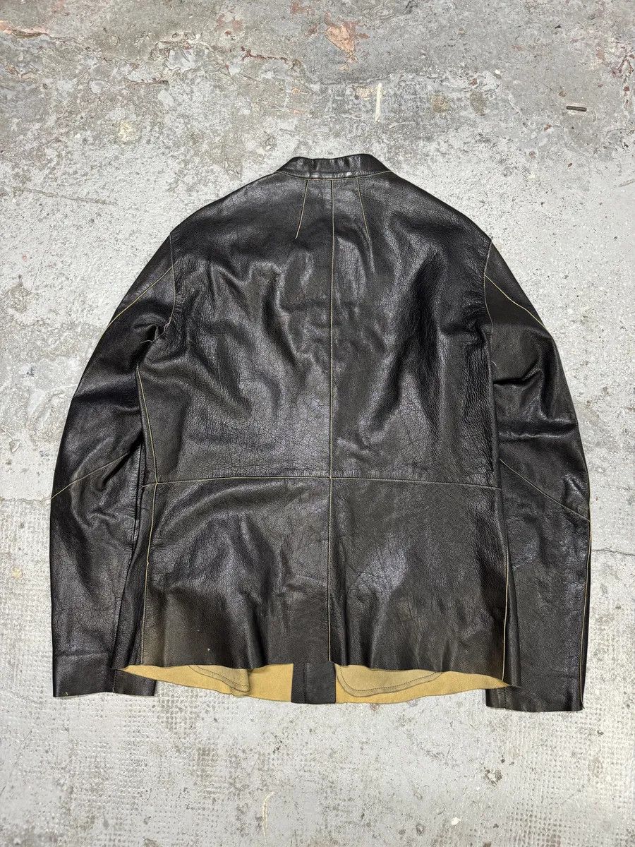 Emporio Armani 1990s Emporio Armani Black Mao Samurai Goat Leather Jacket Size US M / EU 48-50 / 2 - 7 Thumbnail