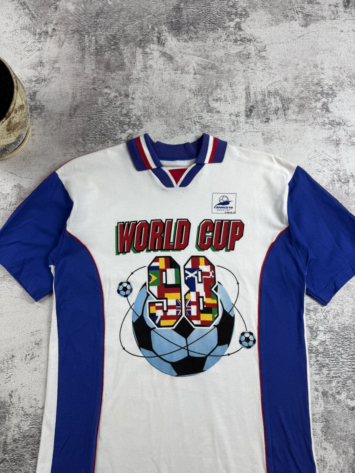 Vintage FRANCE 1998 1994 World Cup National Soccer Football 90s Jersey White T Shirt Tee Size US S / EU 44-46 / 1 - 5 Thumbnail