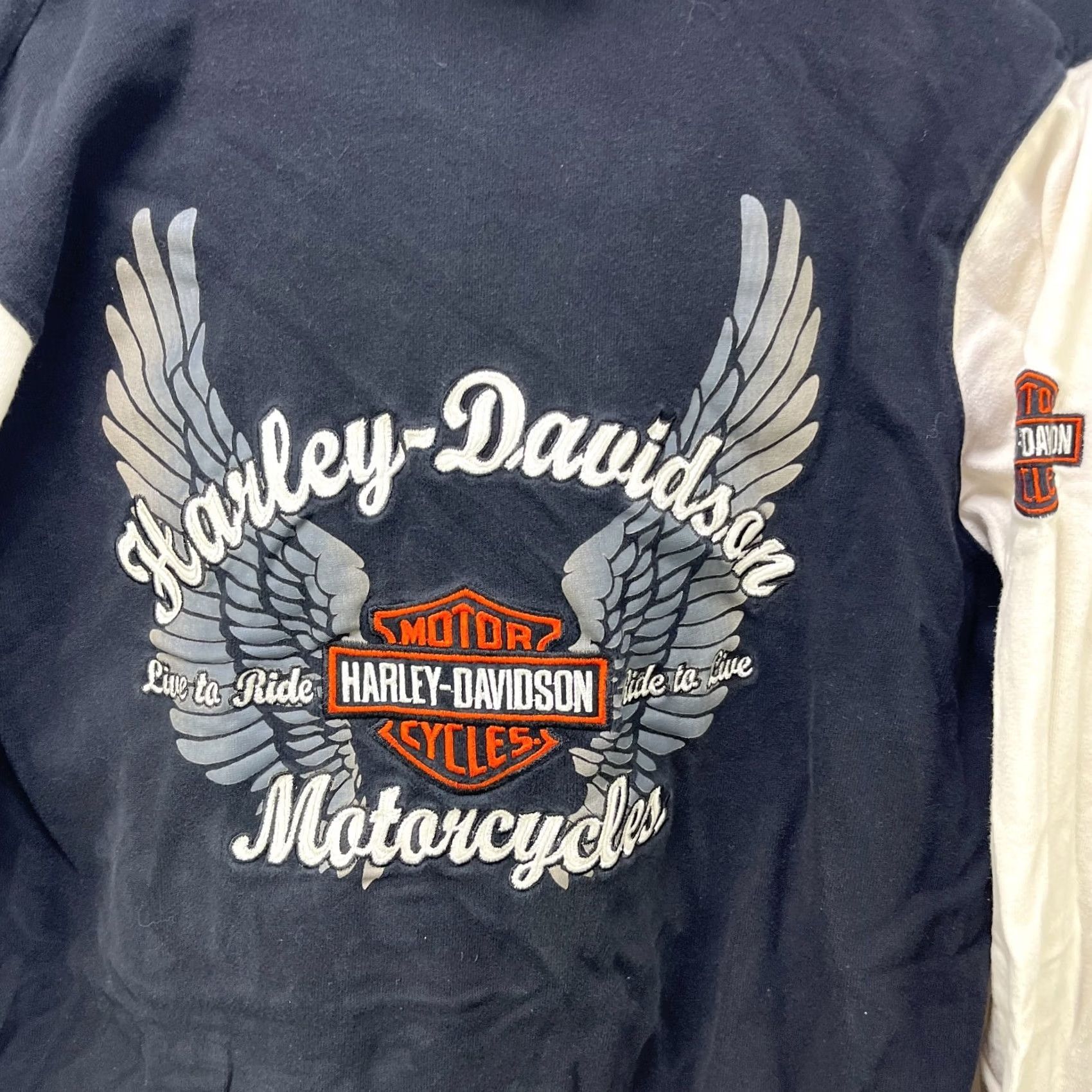 Harley Davidson Vintage Harley-Davidson Wings Zip Hoodie Womens 2XL Black Fleece Logo Full Zip Hooded Crew Neck Regular Sleeve Long XW2020s Women Gender Mens Womens Size XXL / US 16-18 / IT 52-54 - 2 Thumbnail