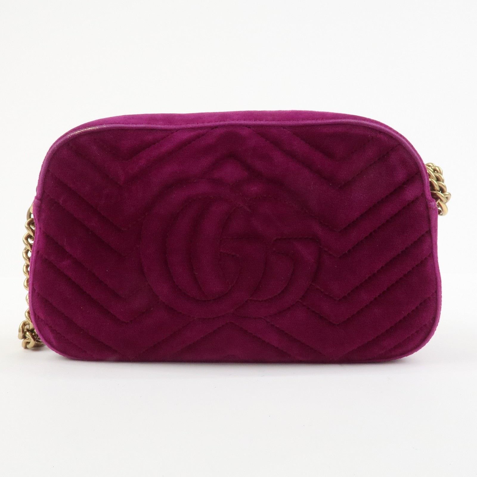 Gucci Gucci GG Marmont Matelasse Velvet Crossbody Bag Purple Size ONE SIZE - 2 Thumbnail