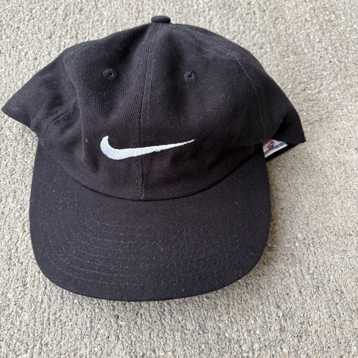 Nike × Vintage 1996 black nike swosh adjustable hat. Size ONE SIZE - 3 Thumbnail