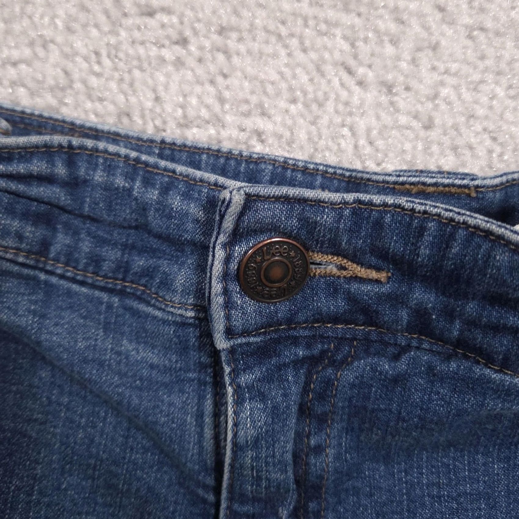 Lee Lee Denim Shorts Womens 16P Blue Mom High Rise Relaxed Fit Casual Stretch Shorts - Petite Mens Womens Boys Girls Size 38" / US 16 / IT 52 - 6 Thumbnail