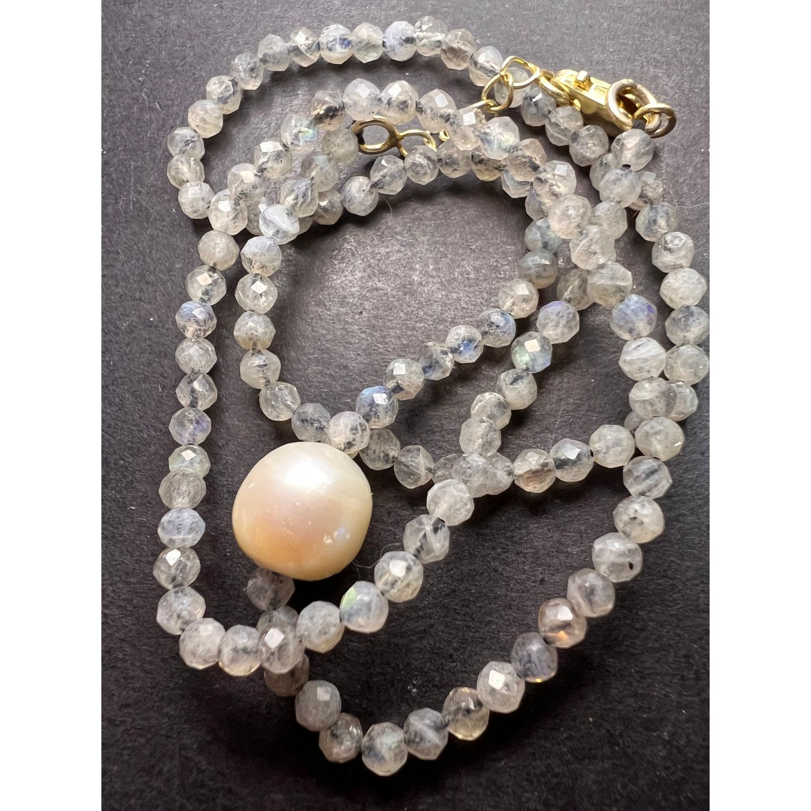Other Labradorite and pearl necklace with sterling silver clasp Size ONE SIZE - 8 Thumbnail
