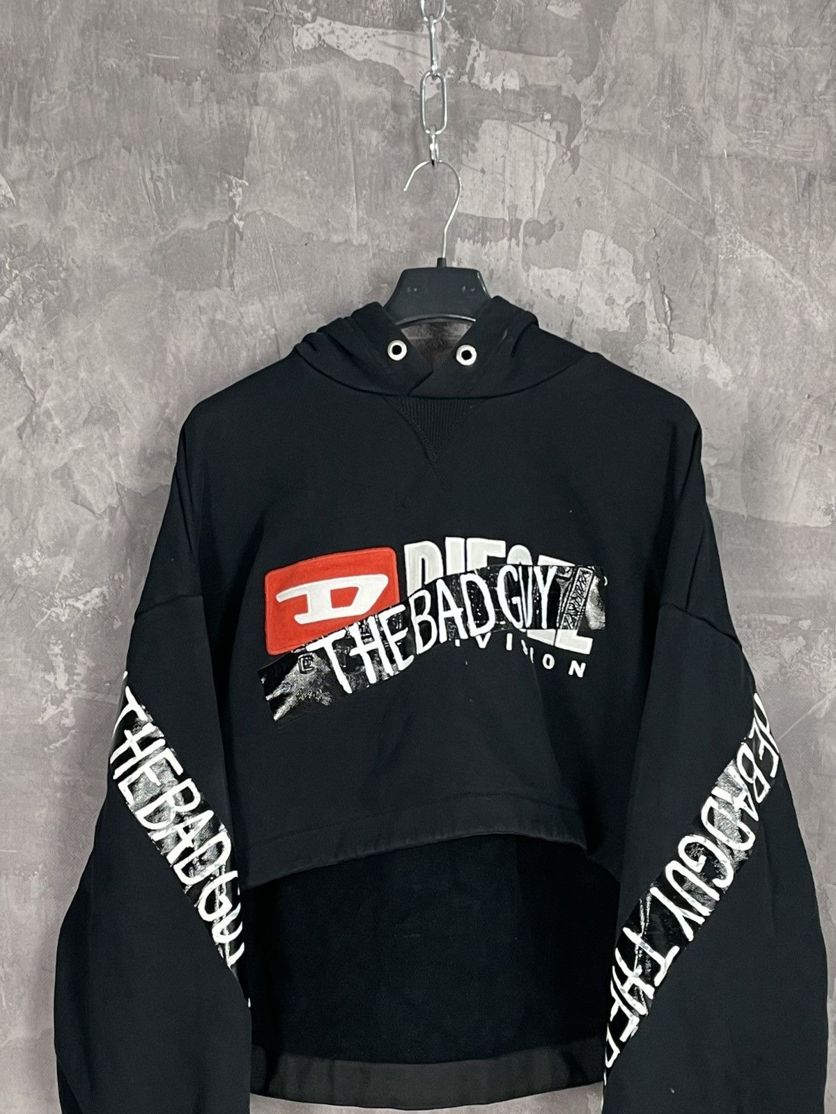 Diesel × Vintage 🔥VINTAGE DIESEL Y2K CROPPED BIG LOGO HOODIE🔥 Size L / US 10 / IT 46 - 2 Thumbnail