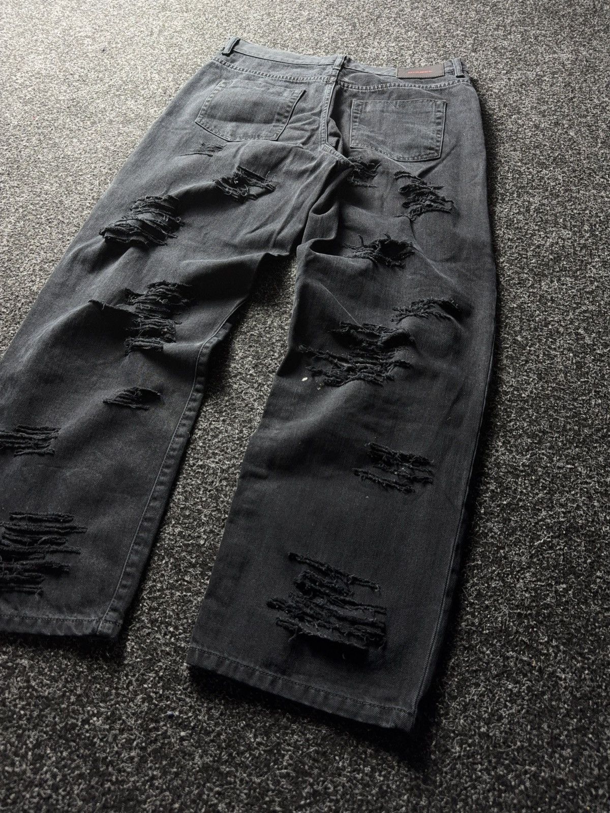 Diesel Luxury Y2K Diesel Niclah Heavy Distressed Washed Black Jeans Size 31" - 14 Thumbnail