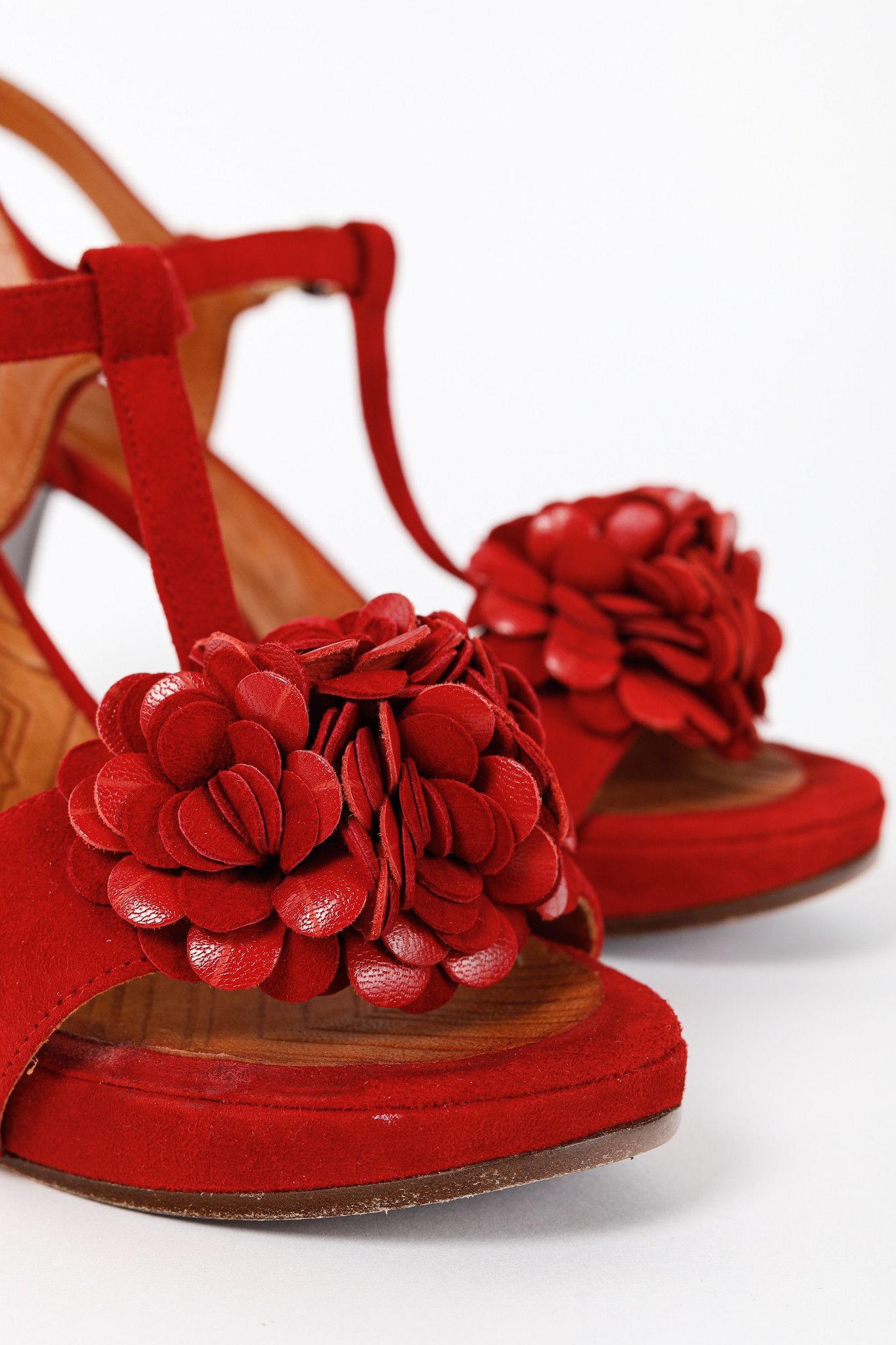 Designer Chie Mihara Xifon Rojo Suede Rosette Sandals Size US 6.5 / IT 36.5 - 7 Thumbnail