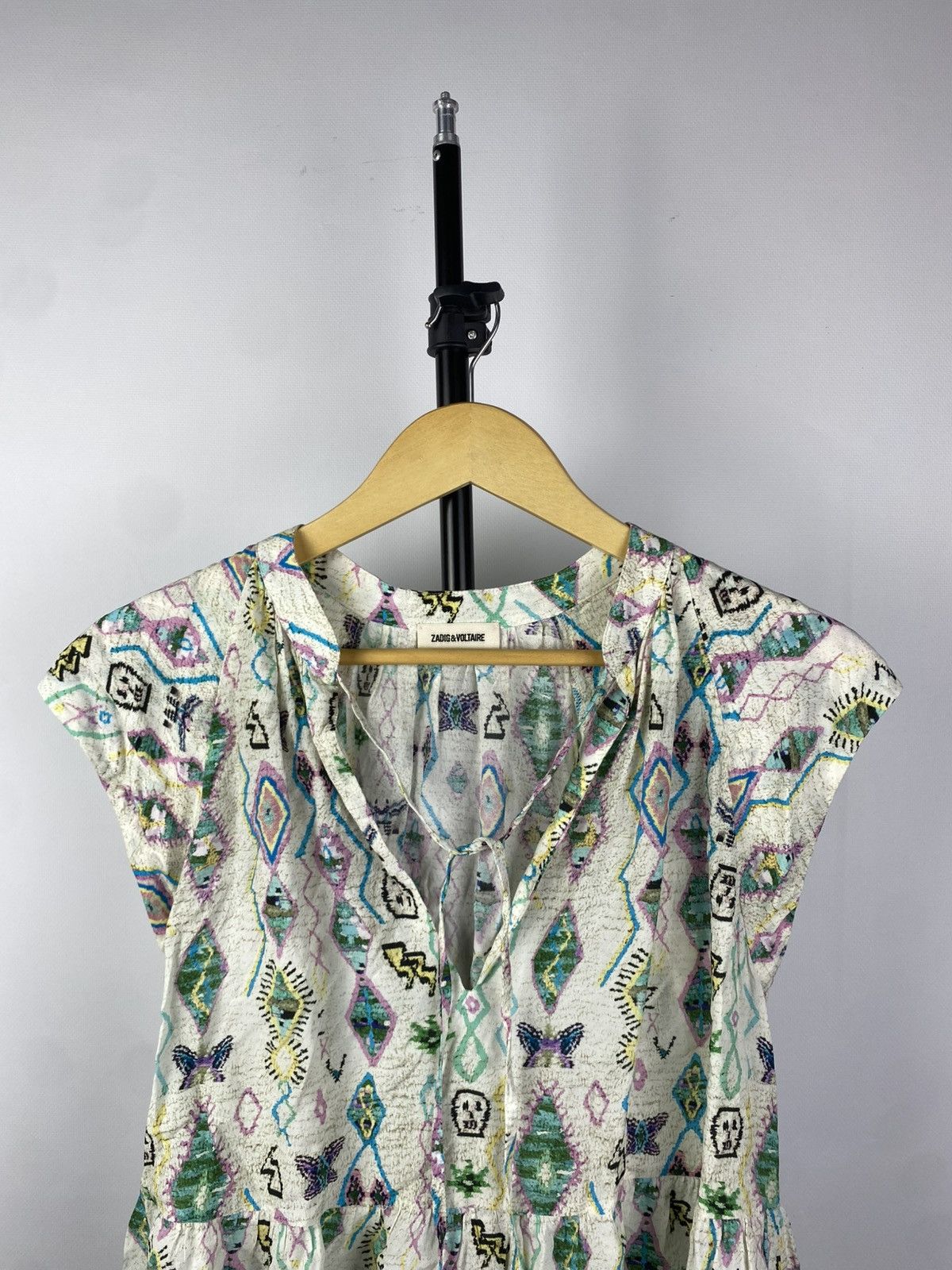 Designer × Zadig & Voltaire Zadig&Voltaire Monogram Graphic Print Blouse Size L / US 10 / IT 46 - 2 Thumbnail