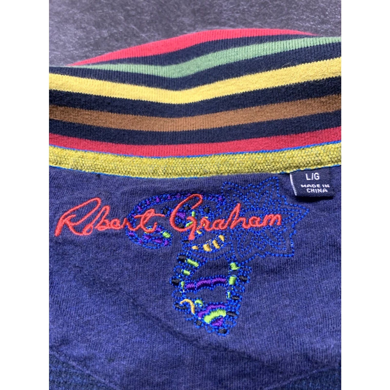Robert Graham Robert Graham 1/4 Zip Waffle Knit Pullover Sweater Blue Large Mens Size US L / EU 52-54 / 3 - 4 Thumbnail