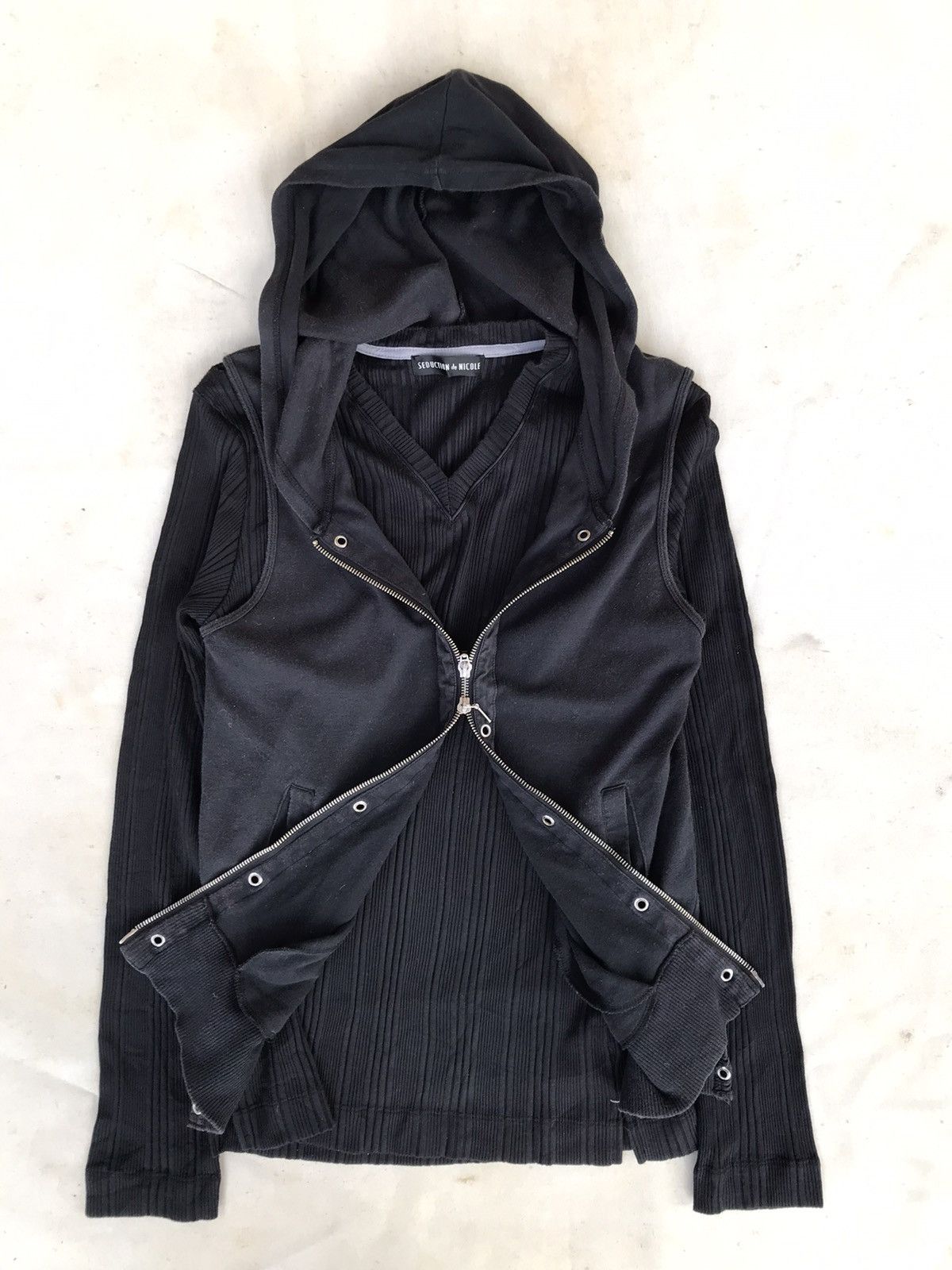 image of 14Th Addiction x Kmrii Studded Hoodie Gothic Style Japan Toctoc in Black, Men's (Size Medium)