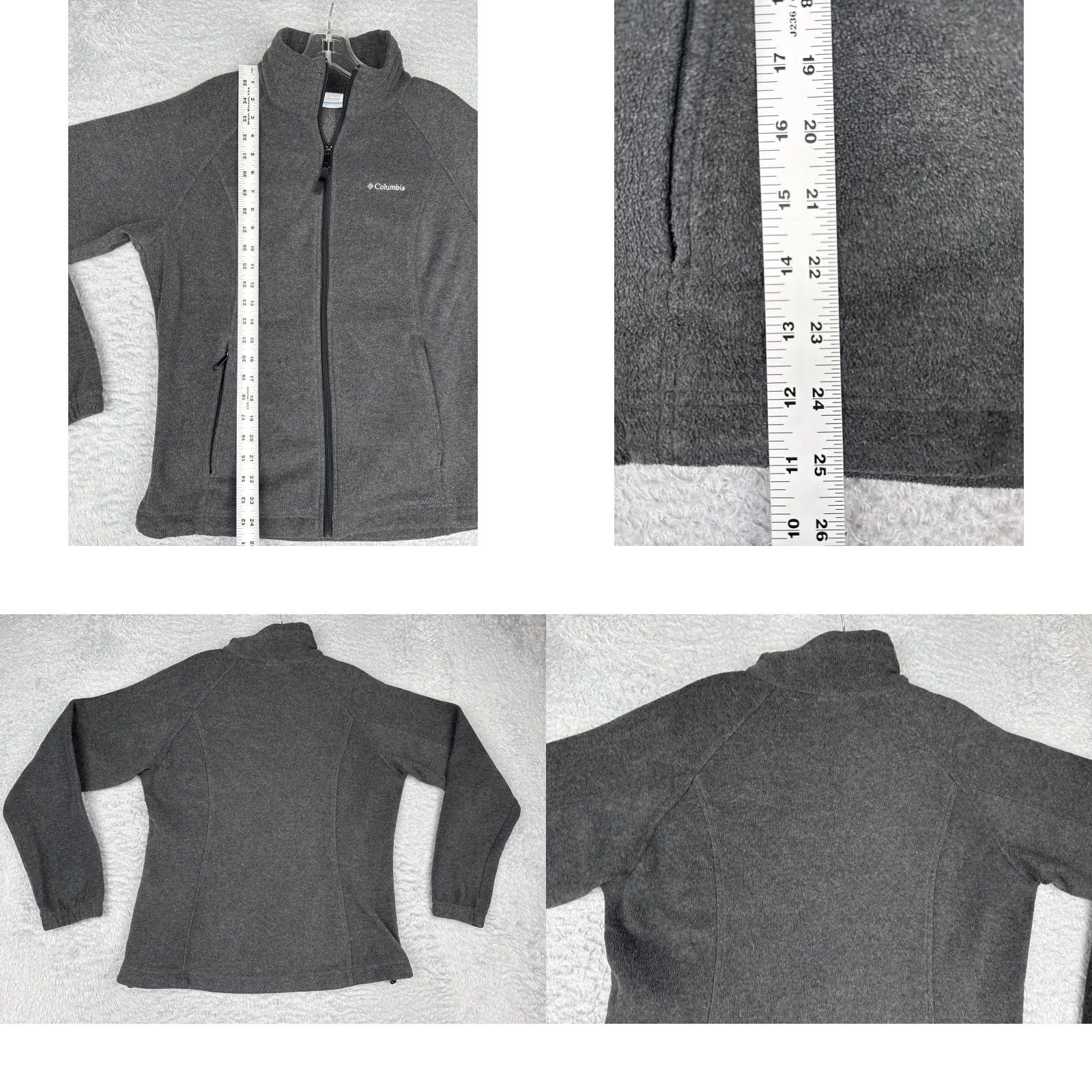 Vintage Columbia Jacket Womens Medium Gray Fleece Full Zip Mock Neck Outdoor Hiking Jacket Size M / US 6-8 / IT 42-44 - 9 Thumbnail