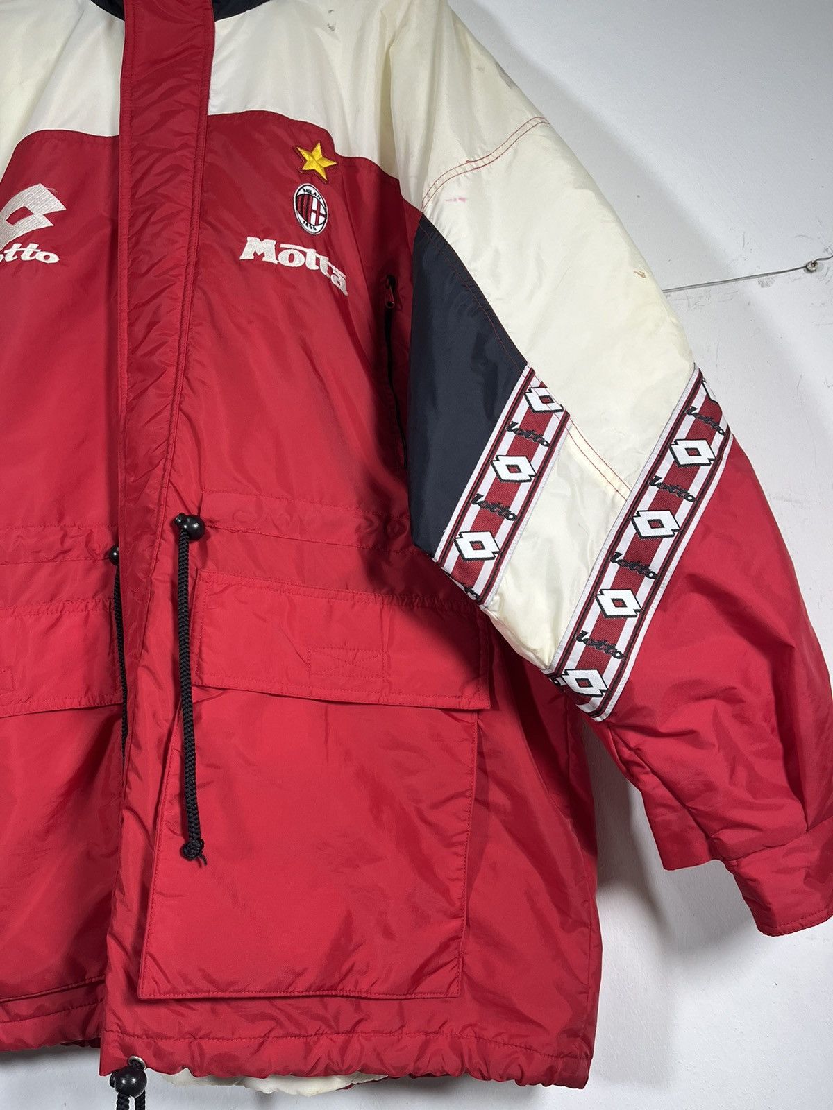 Lotto Sport 90s Vintage Lotto AC Milan Soccer Parka Coat Jacket Size US L / EU 52-54 / 3 - 4 Thumbnail