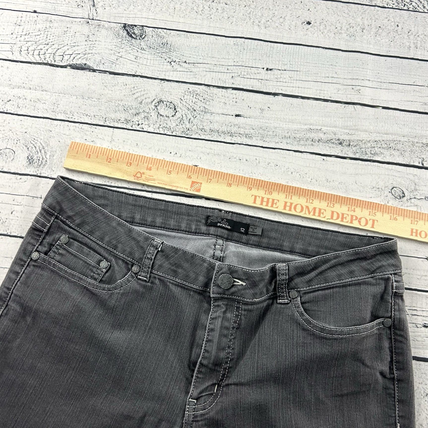Prana PrAna Gray Wash Denim Jeans Women's 12 Skinny Jeans Gray Denim 12 Womens Size 34" / US 12 / IT 48 - 3 Thumbnail