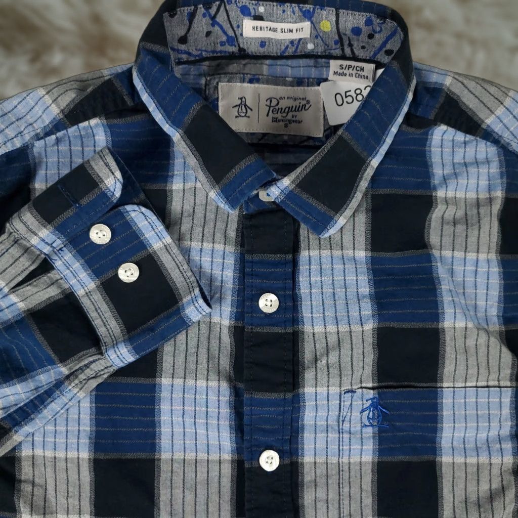 Original Penguin Original Penguin Button-Up Shirt Mens Small Gray Plaid Long Sleeve Casual Preppy Size US S / EU 44-46 / 1 - 1 Thumbnail