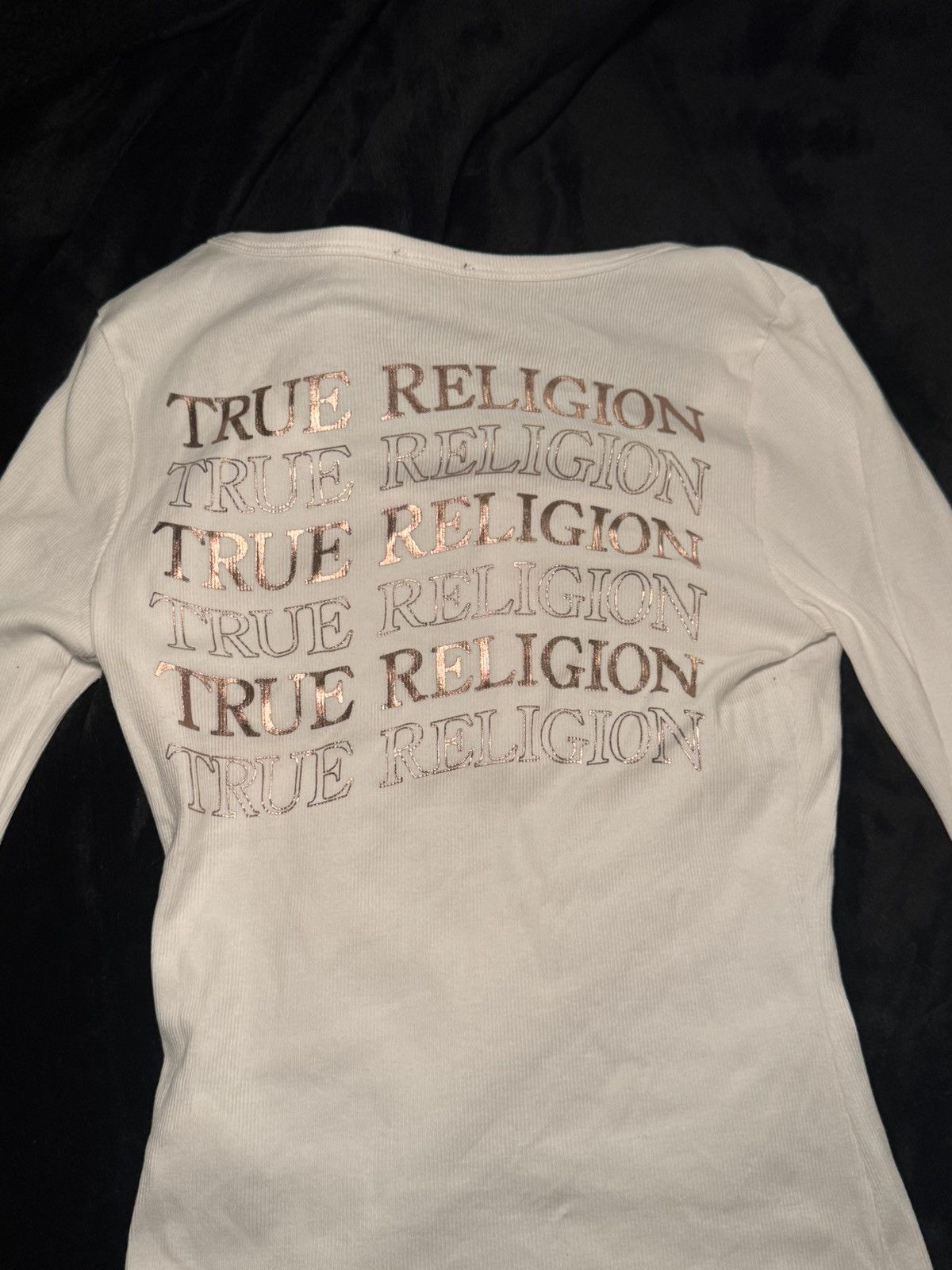 True Religion Y2K True Religion White Ribbed Henley Top Size S Size S / US 4 / IT 40 - 9 Thumbnail