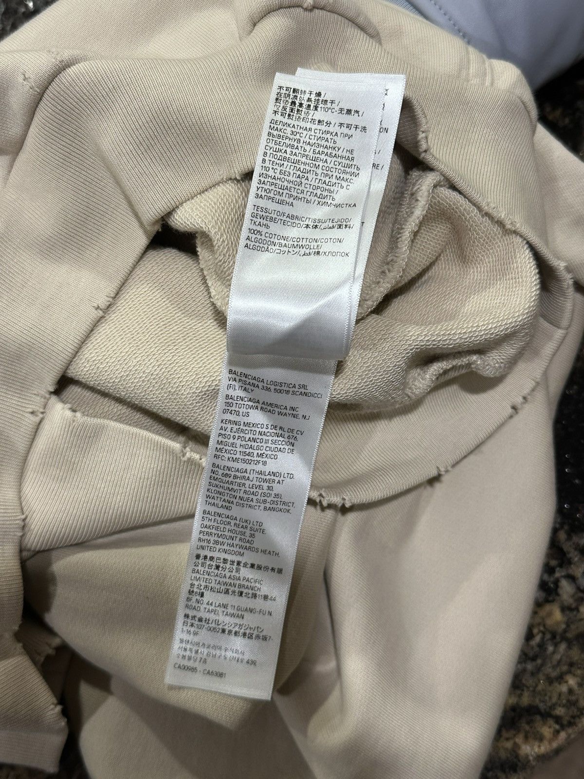 Balenciaga Balenciaga “Be Nice” Light Biege 2023 Distressed Hoodie Size US XL / EU 56 / 4 - 13 Thumbnail