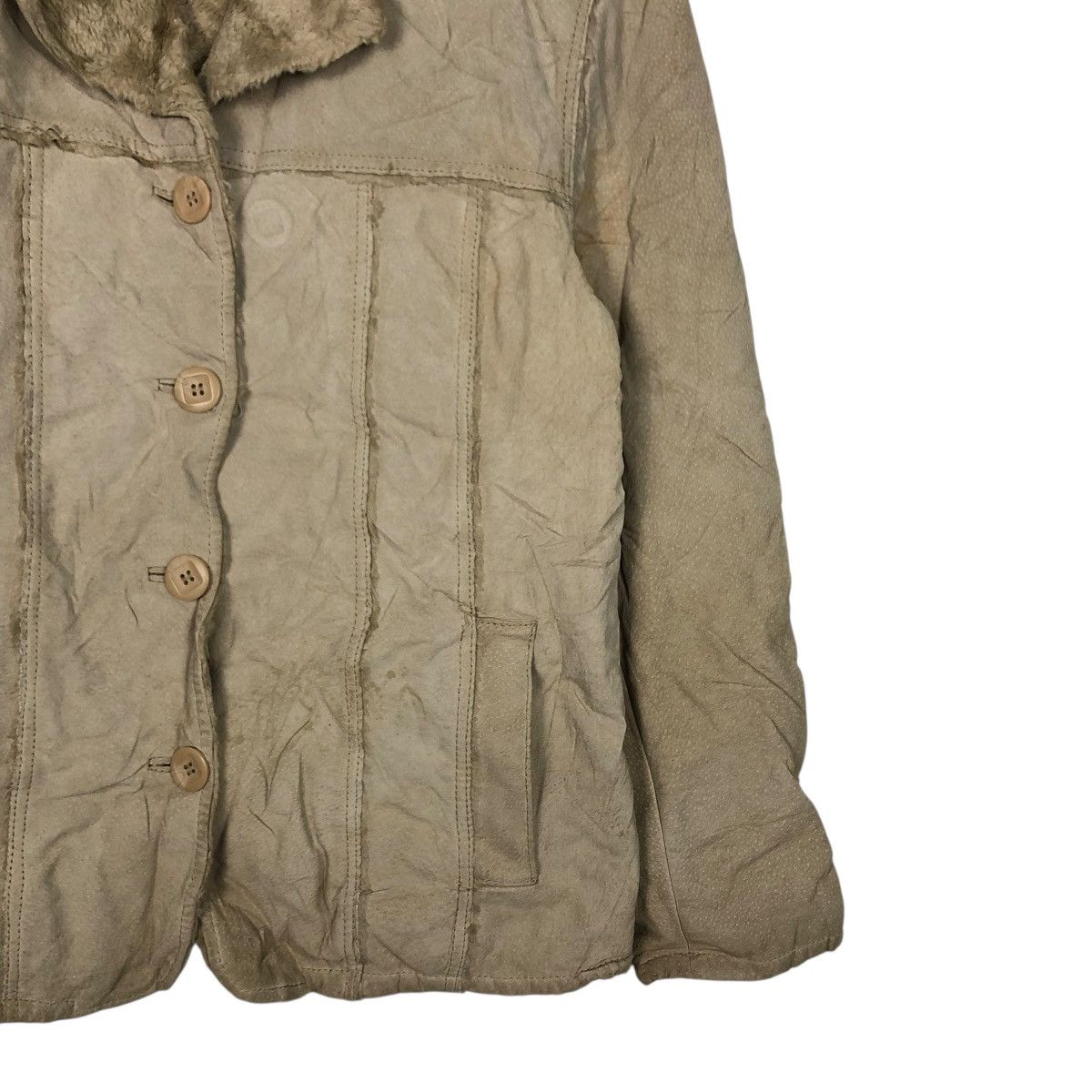 Vintage 🔥VINTAGE LEATHER JACKET BLANKET FUR BAILEY ISSEY MIYAKE Size US M / EU 48-50 / 2 - 7 Thumbnail