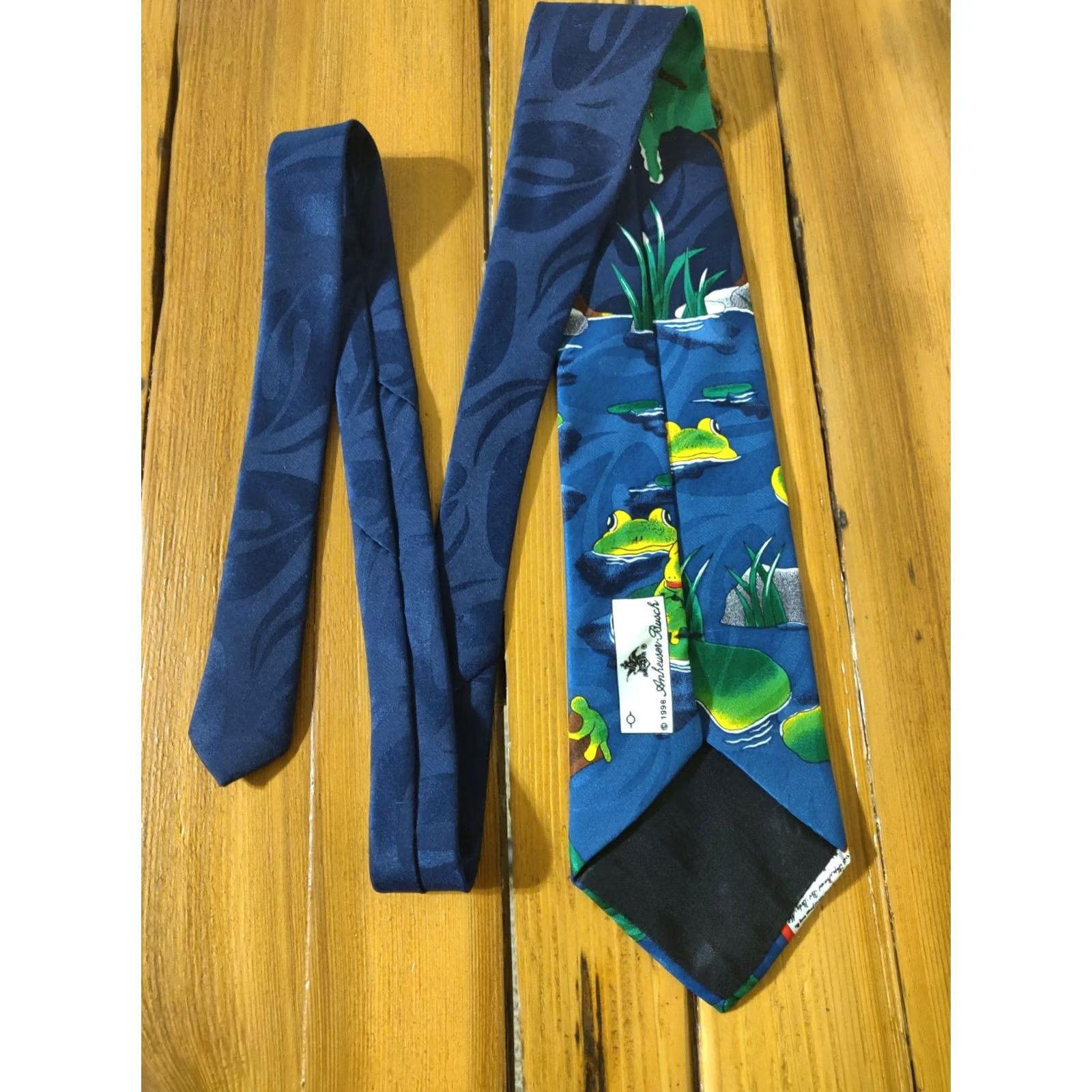 Budweiser VINTAGE Anheuser-Busch Budweiser 1996 Frog Beer Advertising Men's Neck Tie Size ONE SIZE - 3 Thumbnail