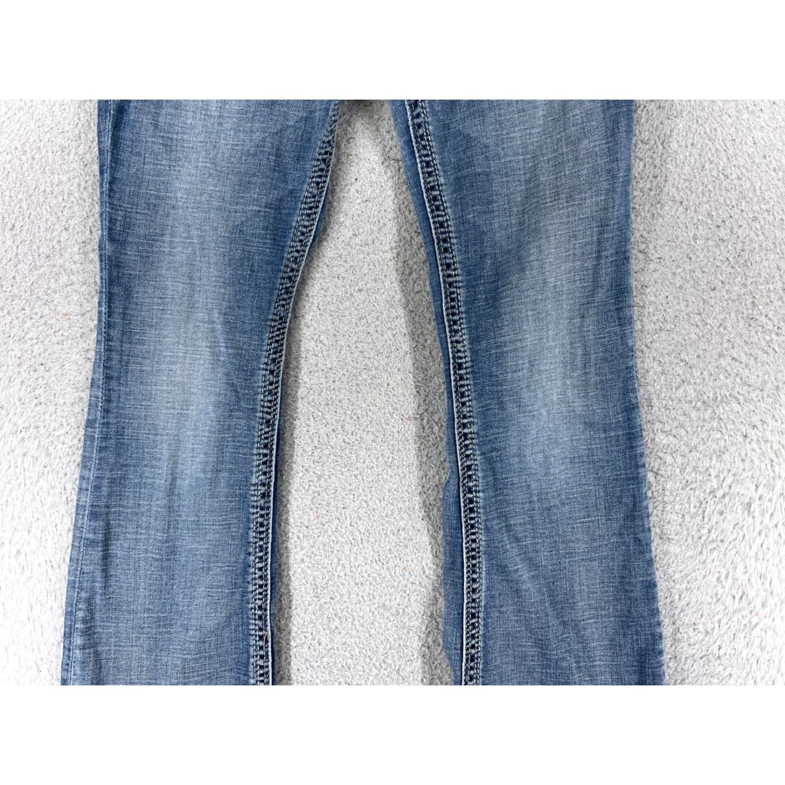 Silver Jeans Co. VINTAGE Silver Jeans Womens Bootcut Jeans 28 Blue Denim Cotton Flap Embroidered 2010s Ladies Size 28" / US 6 / IT 42 - 3 Thumbnail