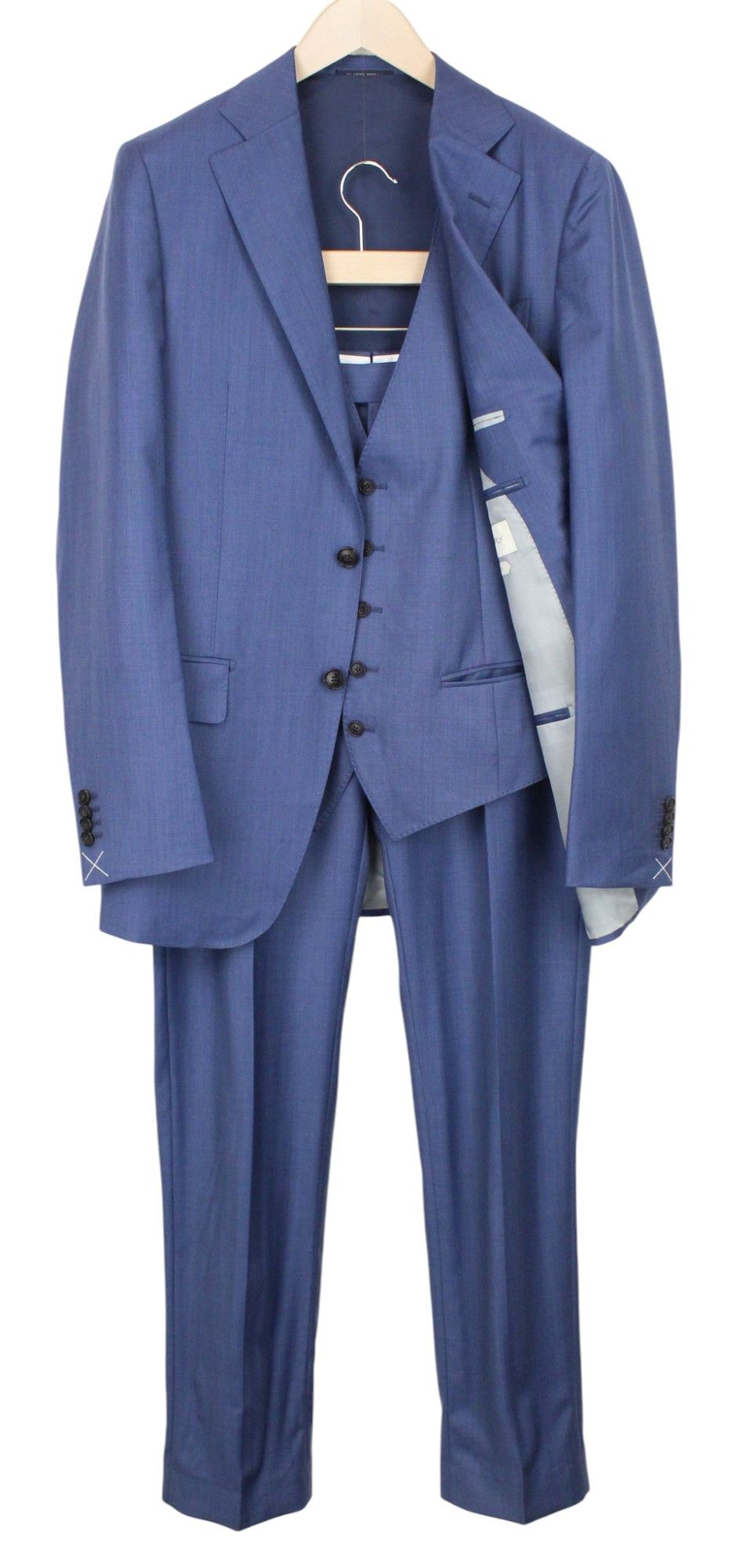 Suitsupply LAZIO LA SPALLA UK40L Blue Wool S150 3 Piece Suit 67928 Size 40L - 1 Thumbnail