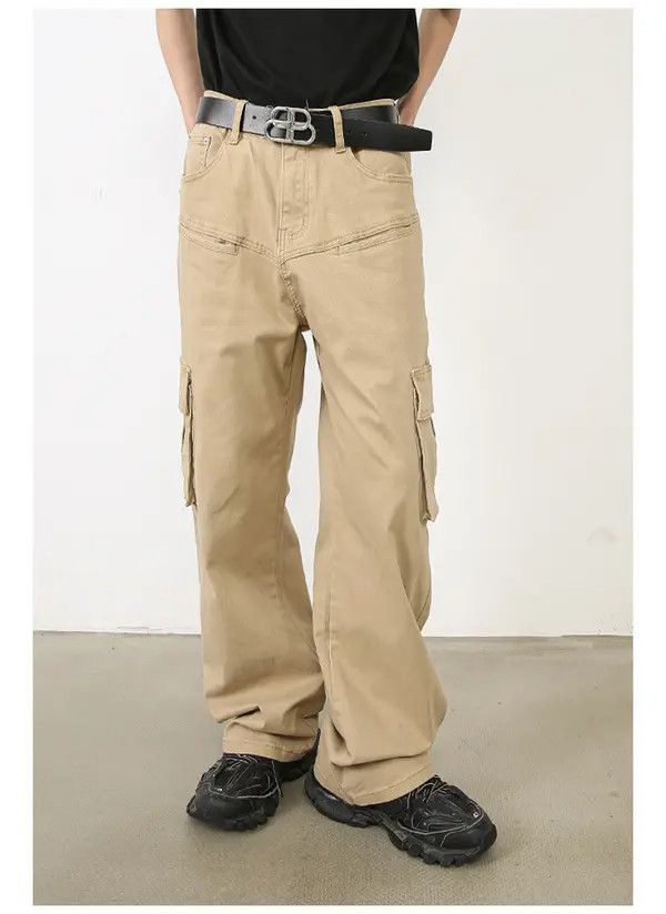 Japanese Brand VIBE Retro wash gradient drawstring work wide leg jeans Size US 32 / EU 48 - 3 Thumbnail