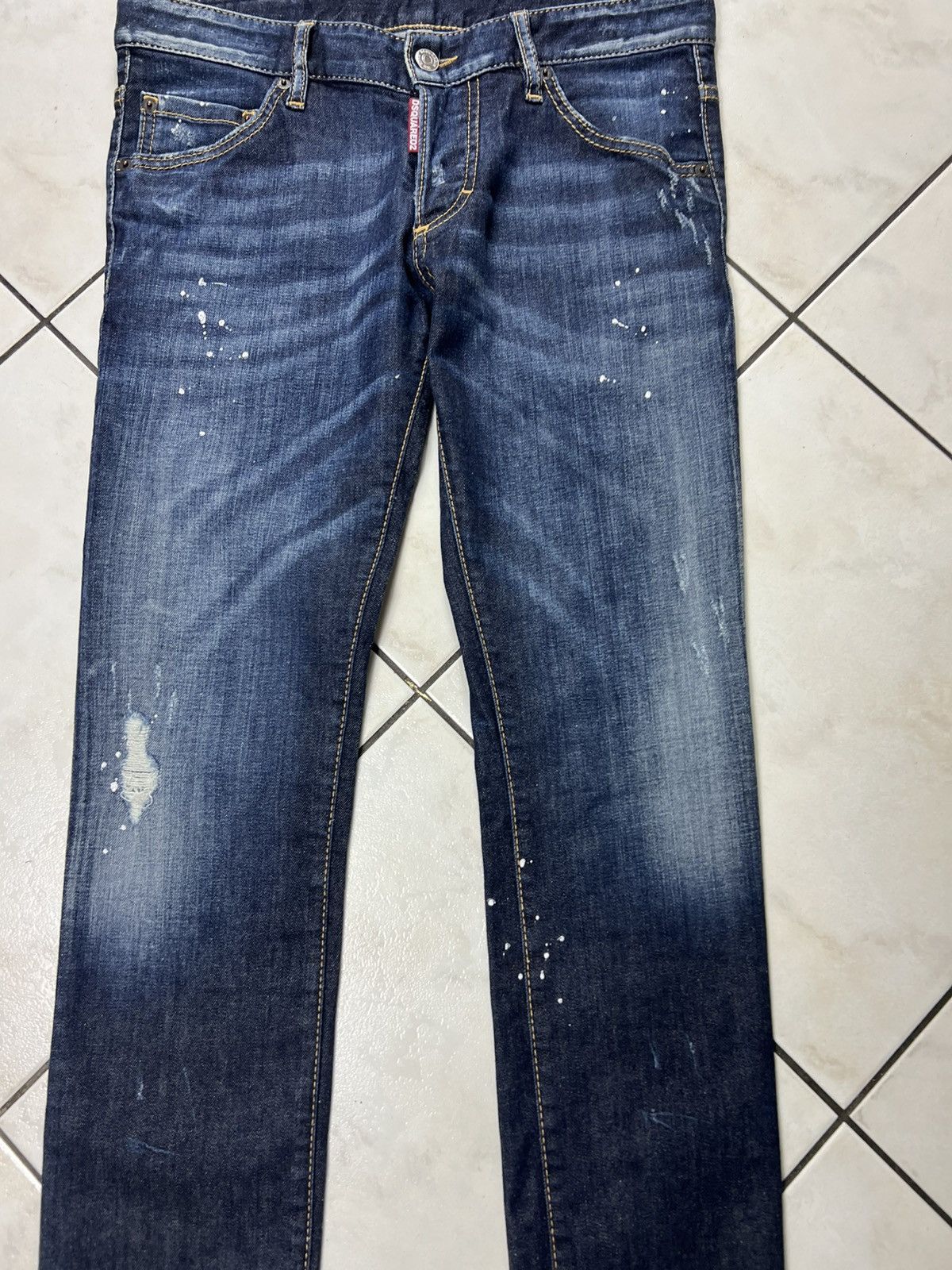 Dsquared2 Dsquared2 classic distressed painted slim denim jeans pants Size US 30 / EU 46 - 4 Thumbnail