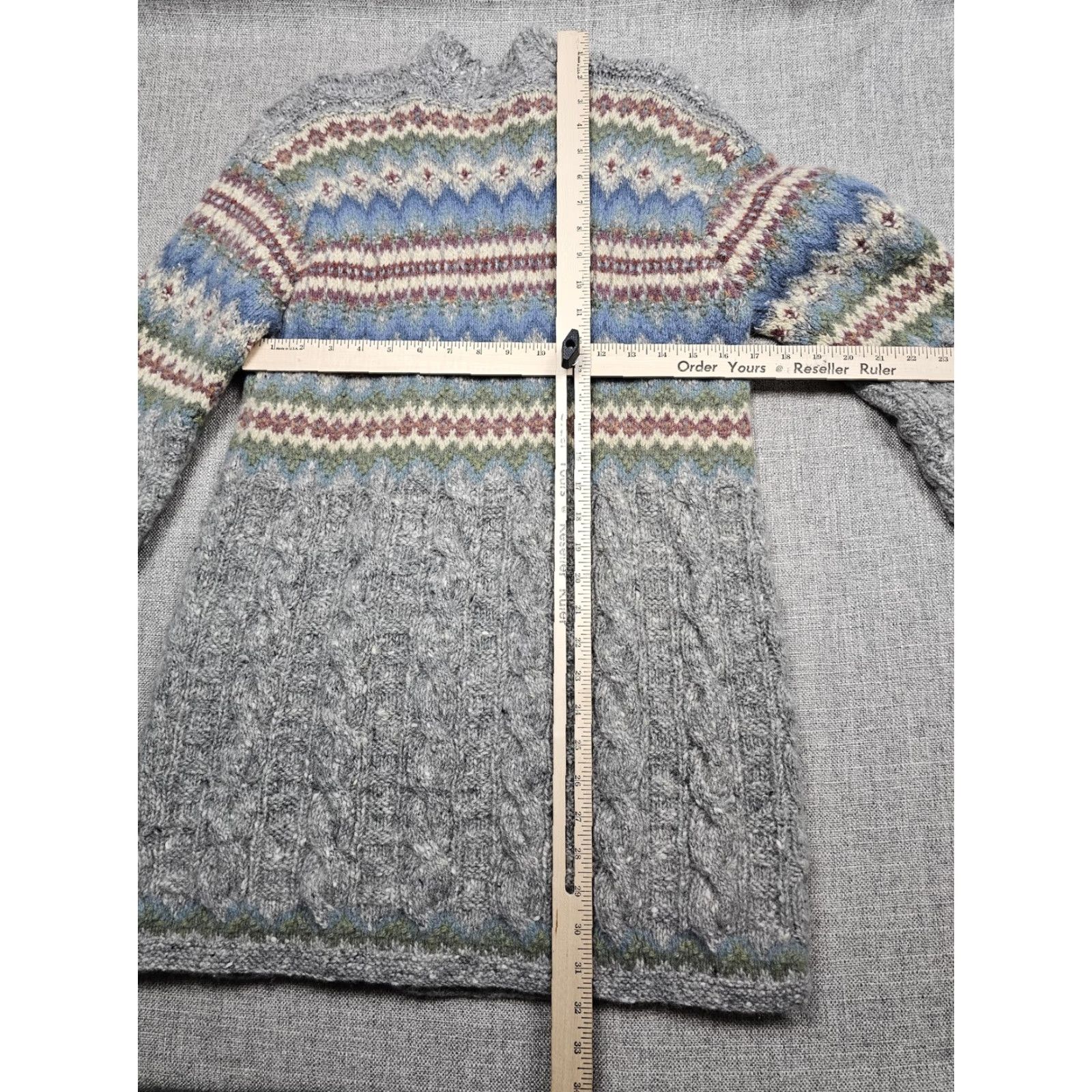 Ralph Lauren Lauren Ralph Lauren Sweater Womens Small Gray Fair Isle Tunic Cable Knit Alpaca Shirt Size S / US 4 / IT 40 - 4 Thumbnail