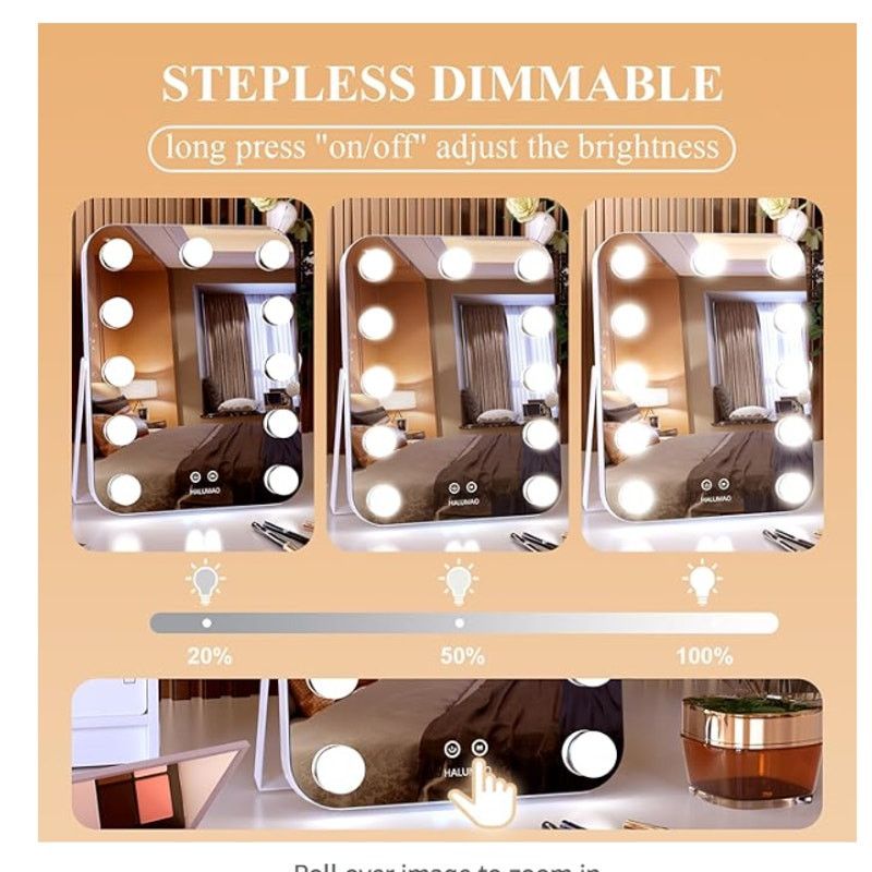 The Unbranded Brand 13.9" x 10.7" Vanity/Makeup Mirror 11 Dimmable LED Bulbs Size ONE SIZE - 3 Thumbnail