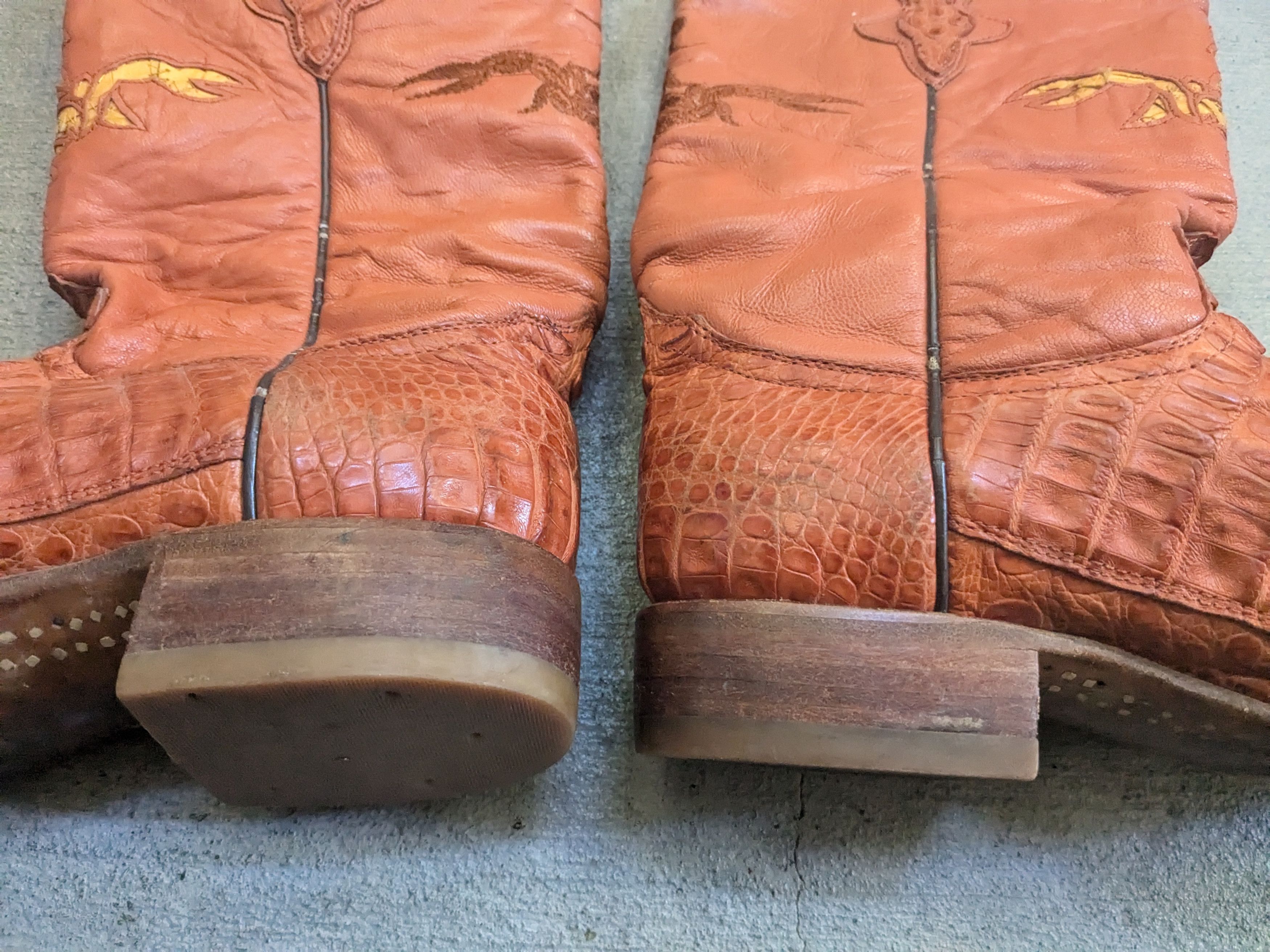 Genuine Leather Crocodile Cowboy Boots Brown 8.5 Vintage Leather Botas Size US 8.5 / EU 41-42 - 9 Thumbnail