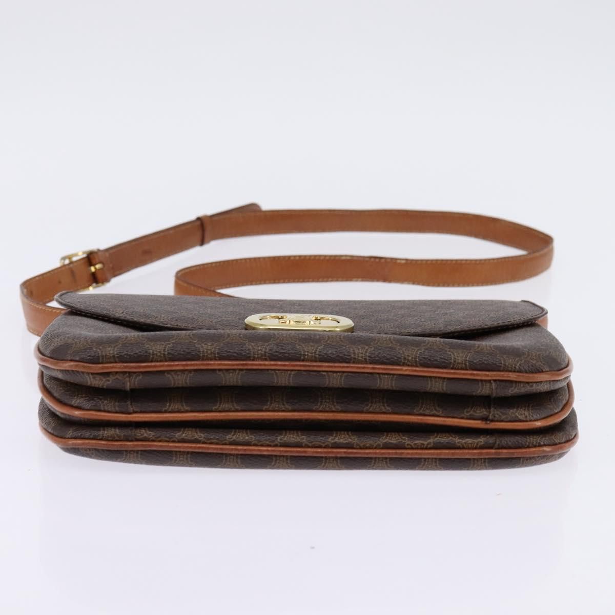 Celine CELINE Macadam Canvas Shoulder Bag Pvc Leather Brown Gold Size ONE SIZE - 9 Thumbnail