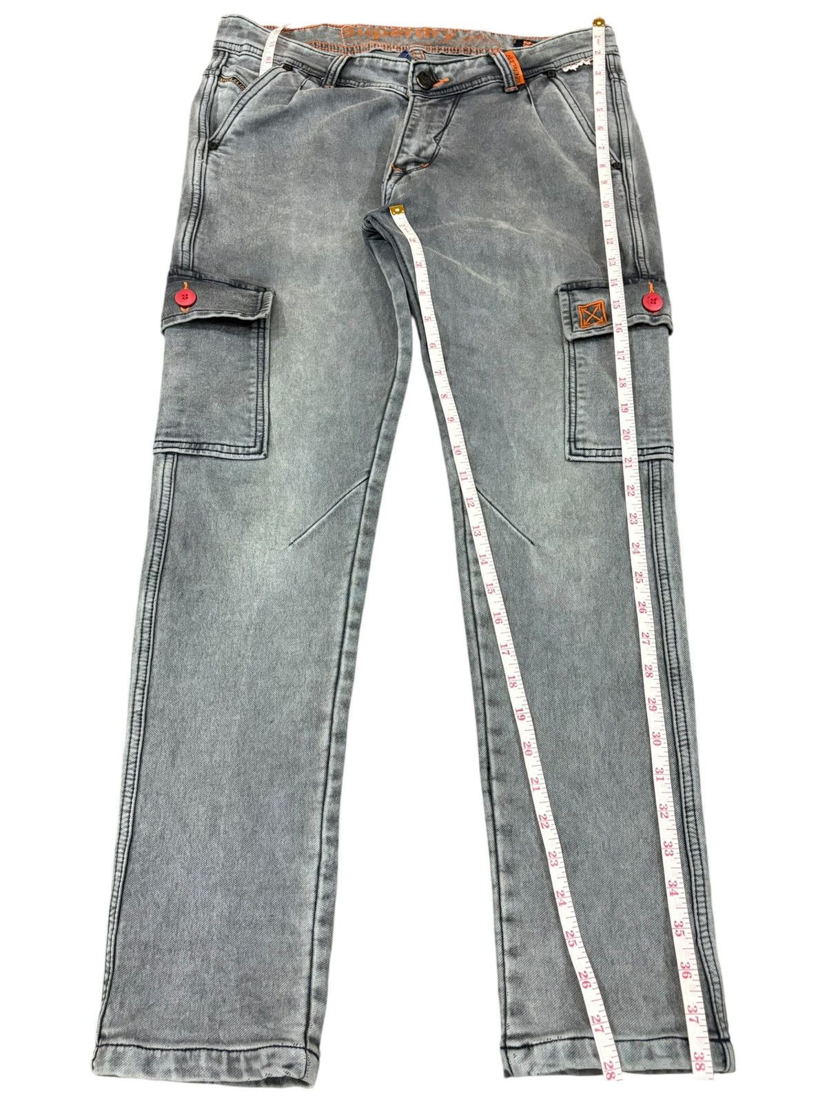 Superdry Vintage Superdry Charcoal Wash Cargo Jeans Size US 33 - 12 Thumbnail