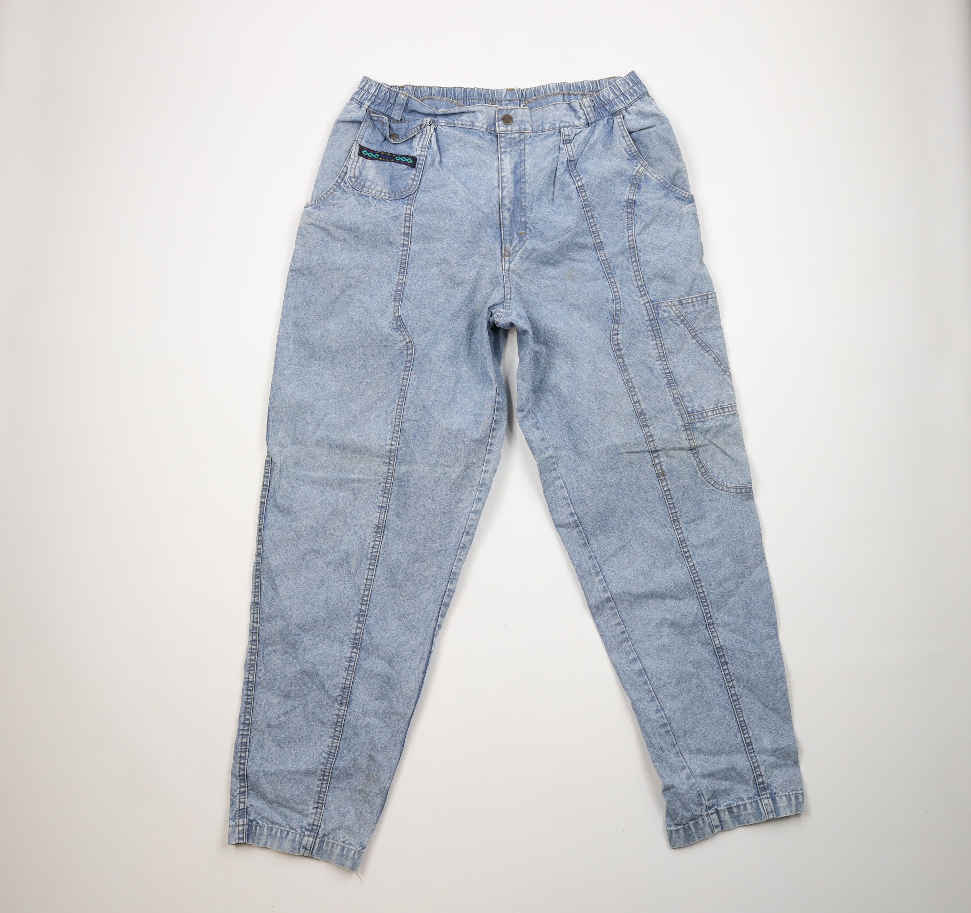 Vintage Vintage 90s Streetwear Acid Wash Baggy Tapered Leg Jeans Size US 36 / EU 52 - 1 Thumbnail
