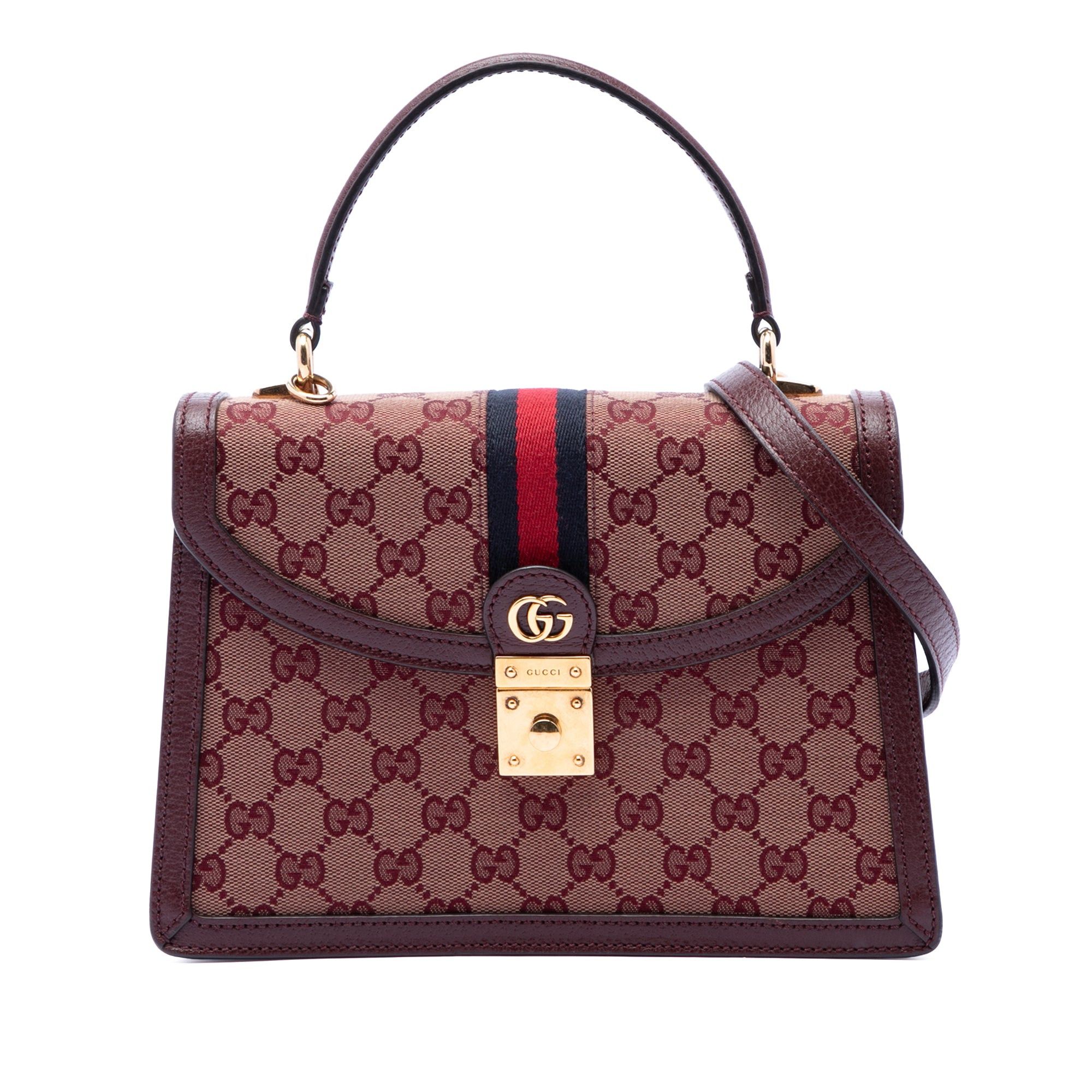 Gucci Small GG Canvas Web Ophidia Top Handle Flap Size ONE SIZE - 1 Thumbnail