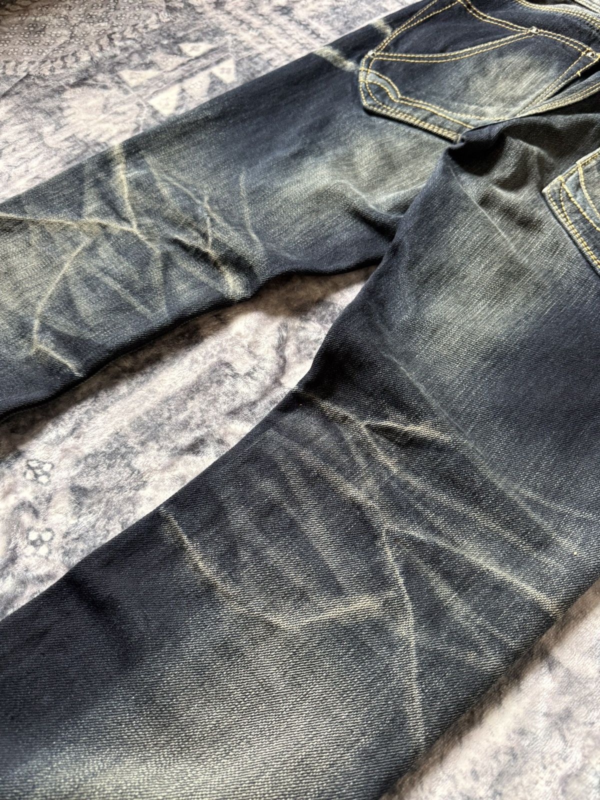 GOSTAR DE FUGA Nicole Club Muddy Wash Bold Contrast Stitched Flared Jeans Size US 30 / EU 46 - 14 Thumbnail
