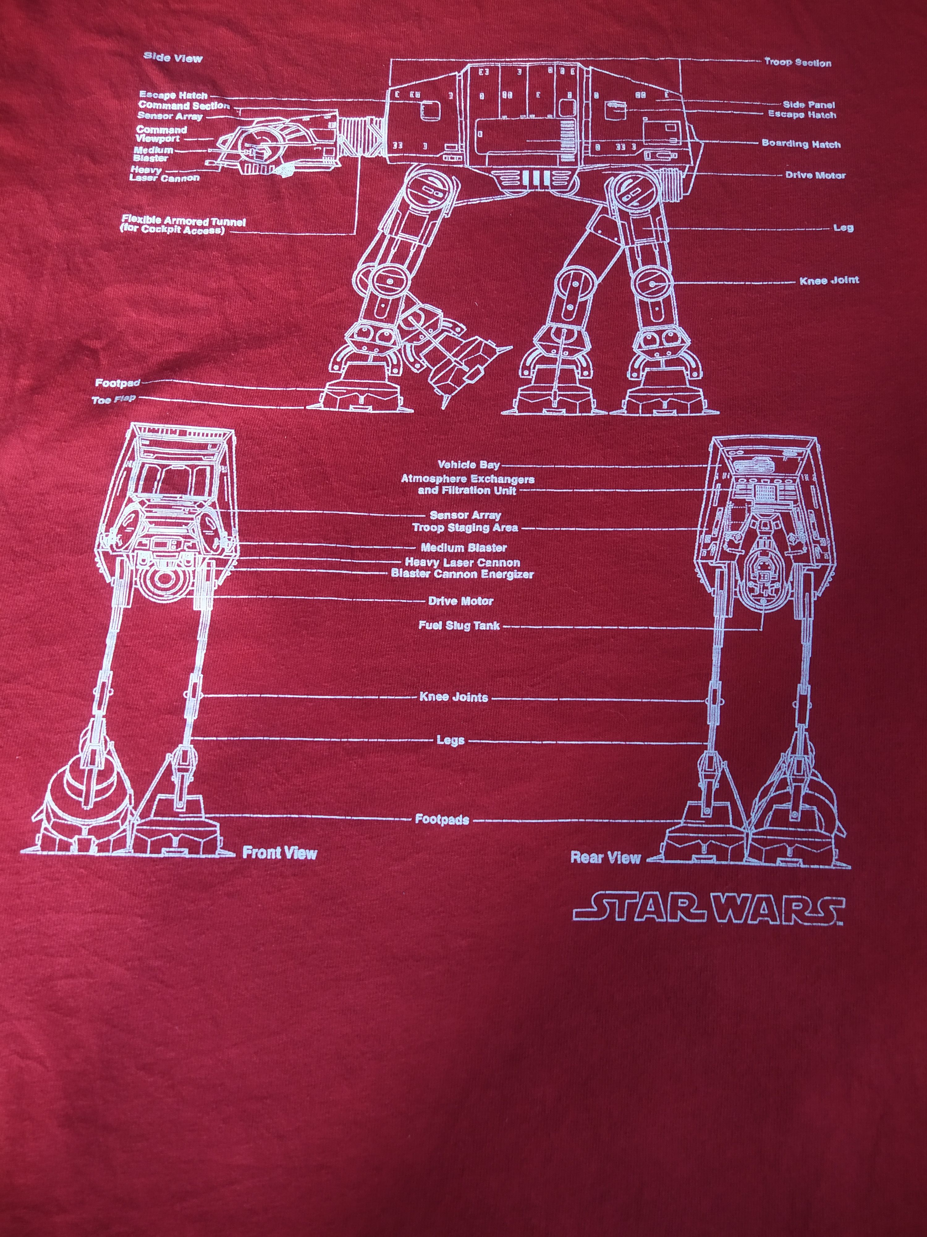 Star Wars Star Wars AT-AT Walker Schematic Blueprint Graphic Tee Size US L / EU 52-54 / 3 - 5 Thumbnail