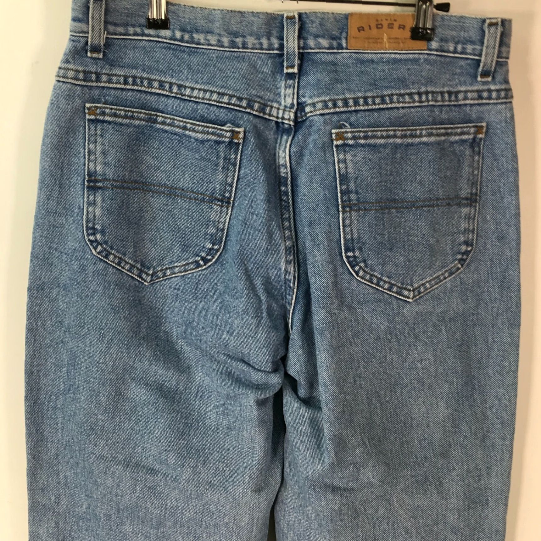 Vintage Riders Lee Jeans 12M Regular Size 34X32 Blue Denim Cotton Blend Straight 5-Pocket Regular Fit Belt Loops Zipper Button Closure Classic Vintage No Size 34" / US 12 / IT 48 - 2 Thumbnail